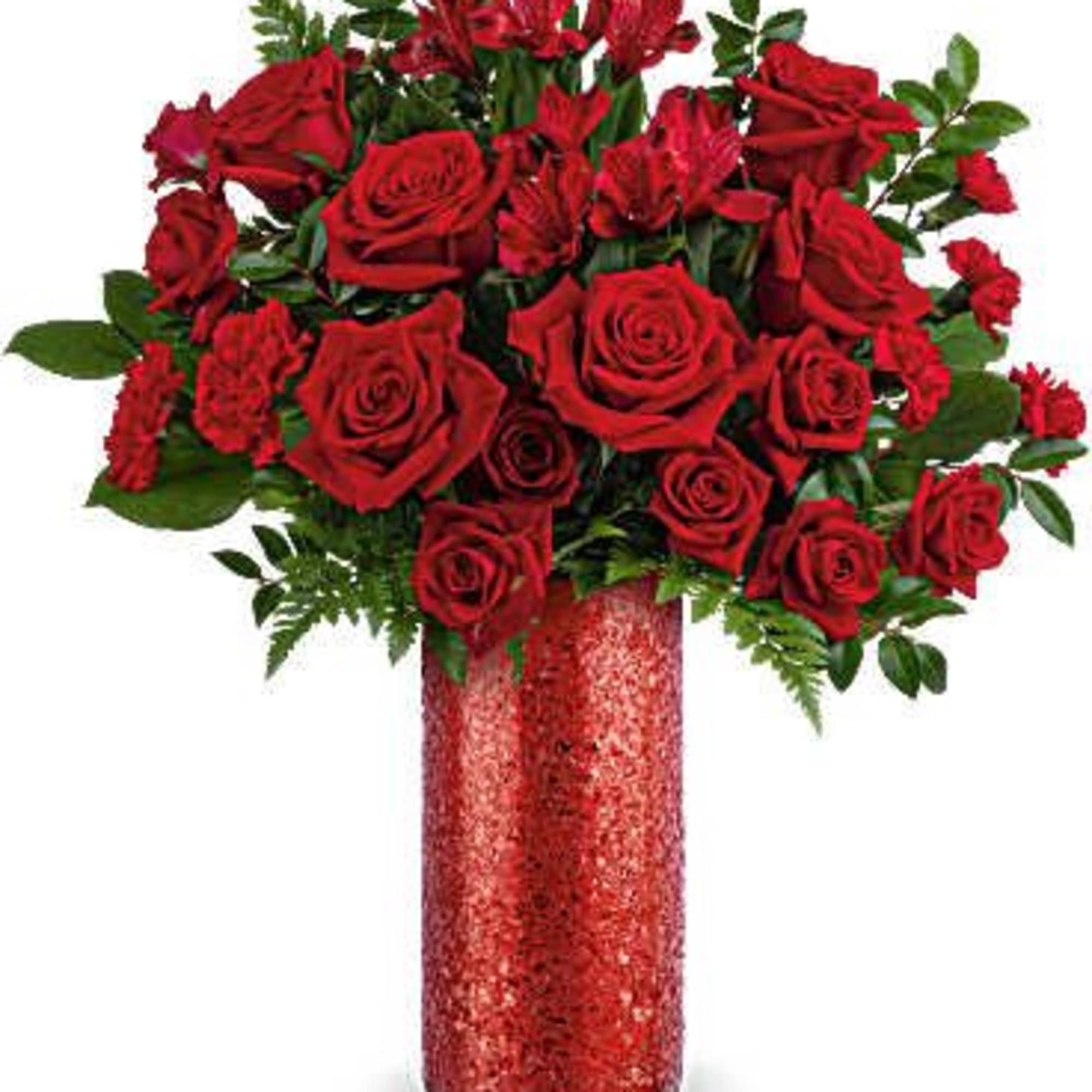 Dramatic and full of desire, Teleflora's All My Rouge Bouquet stuns with