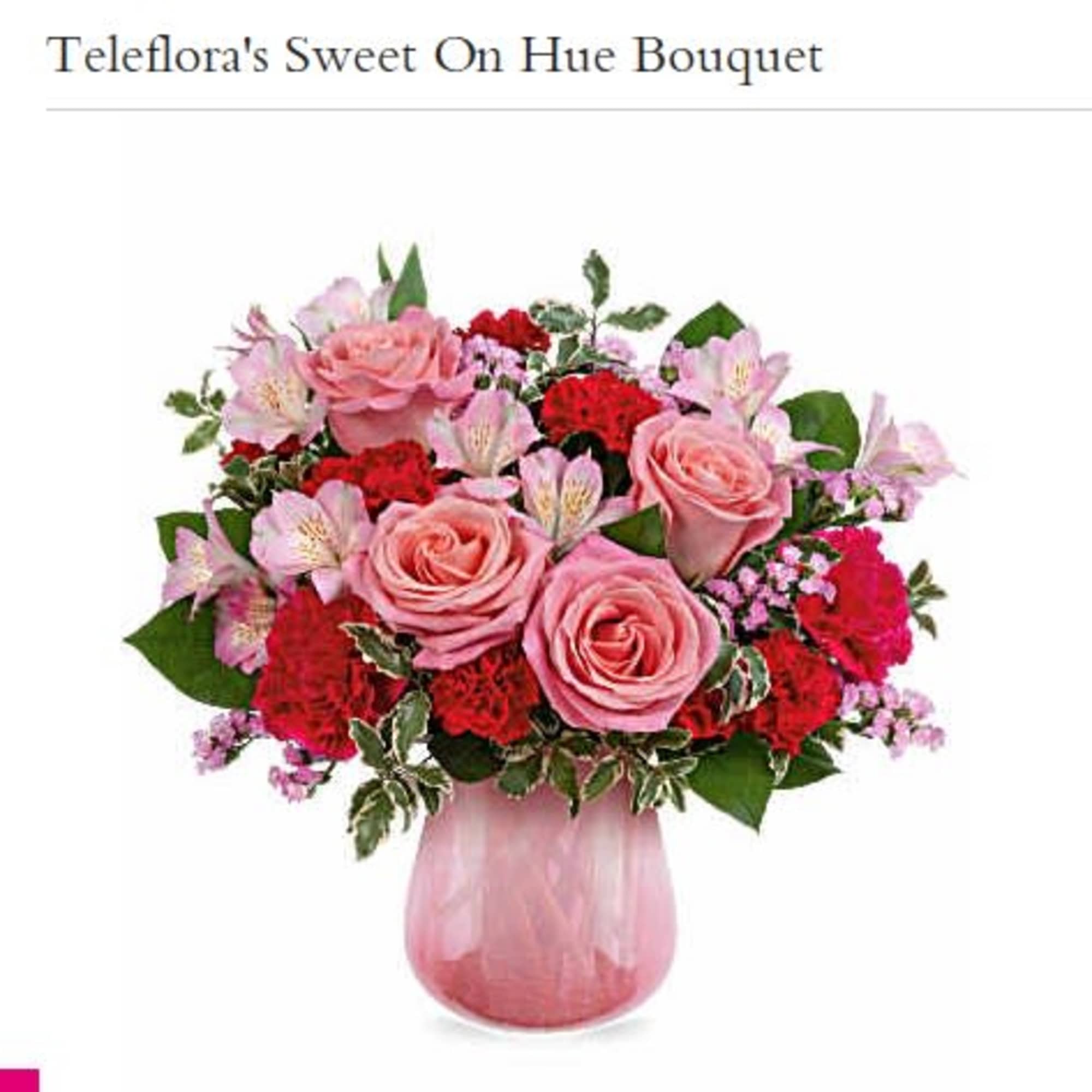 Teleflora's Pretty In Petal Bouquet features hot pink or pink roses, pink