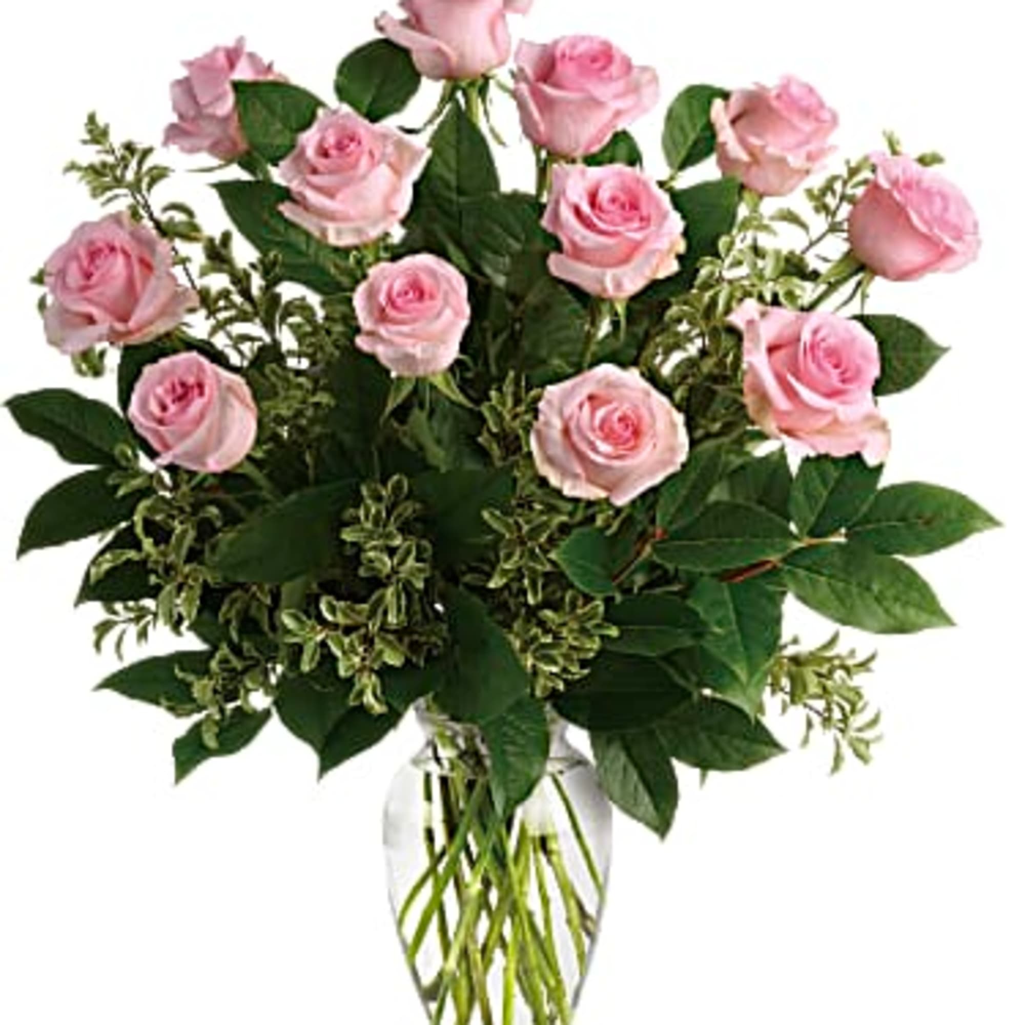 Soft as a whisper, this pretty bouquet of a dozen sweet pink