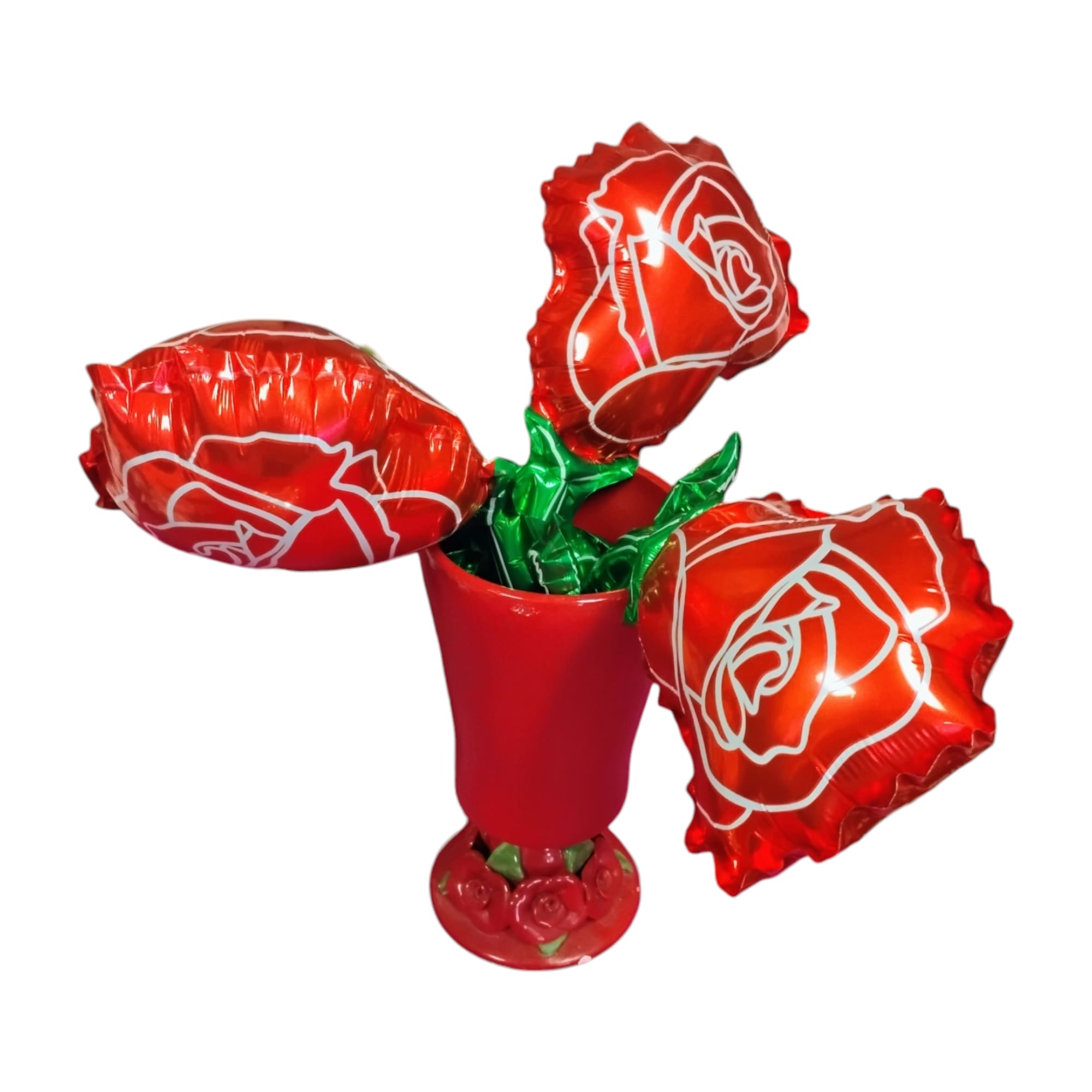   A playful twist on a timeless classic! This air-inflated rose
