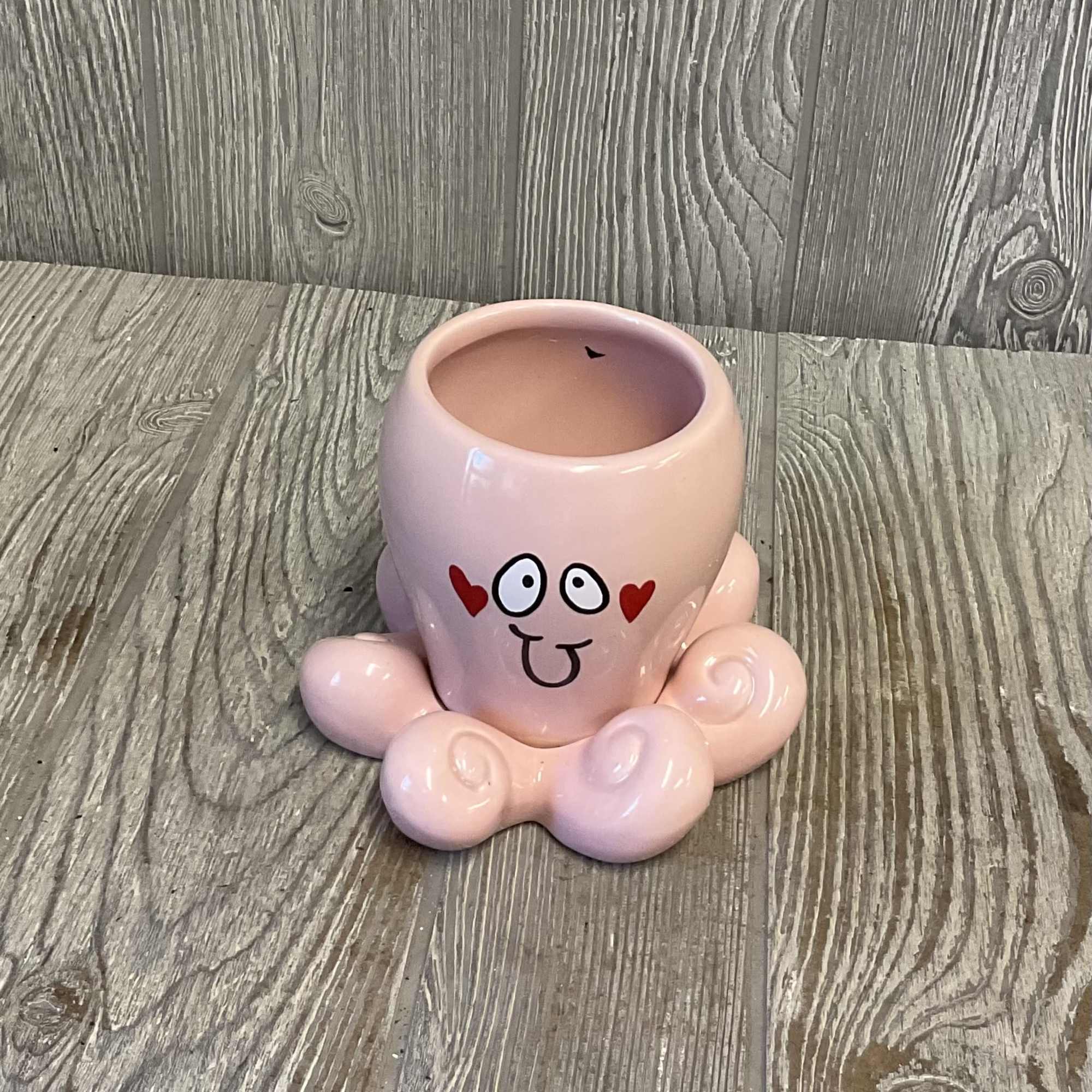 A cute Valentine&rsquo;s arrangement in a keepsake ceramic octopus vase. Colors and