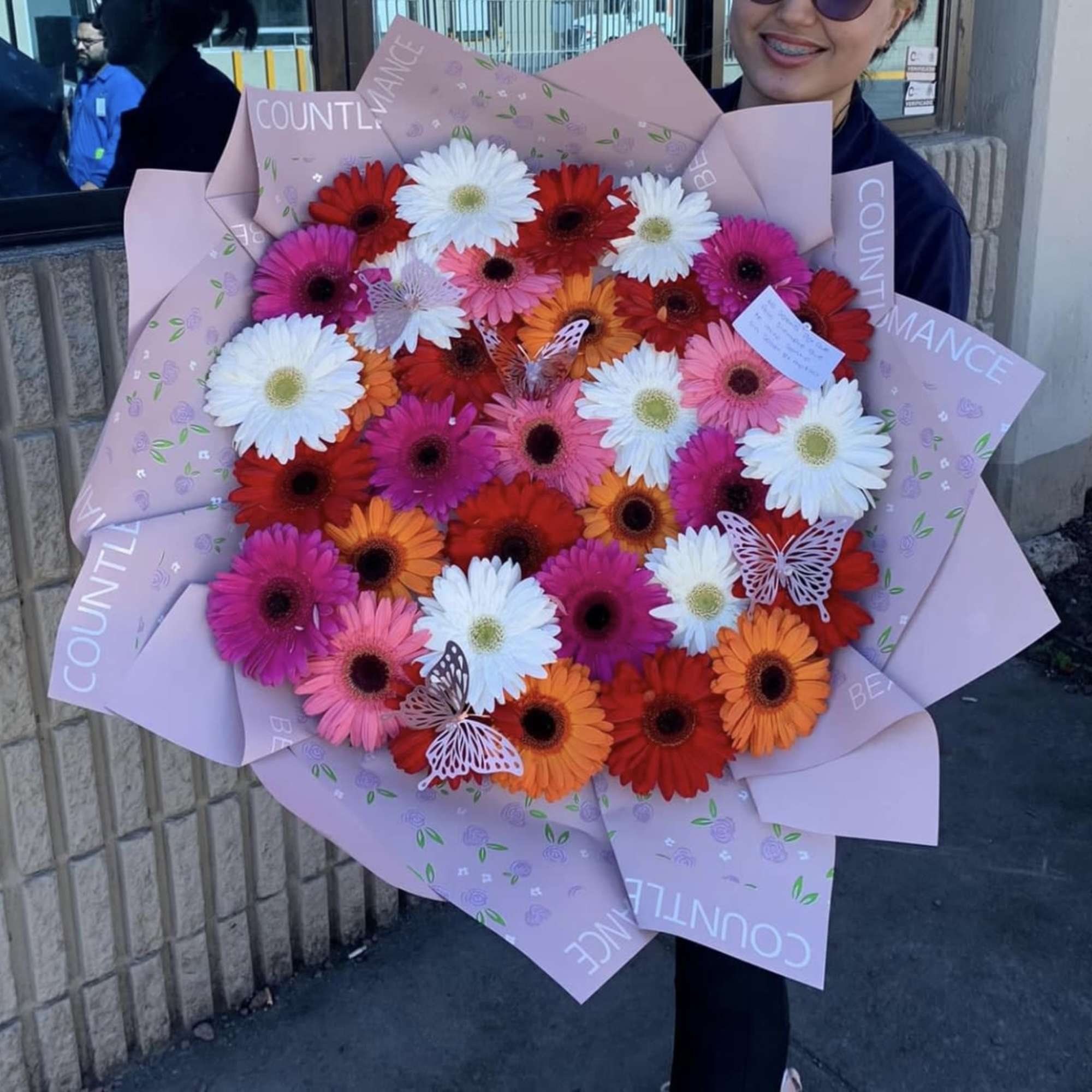 Colorful Gerberas color will depend on availability 

Valentines: valentines colors!
