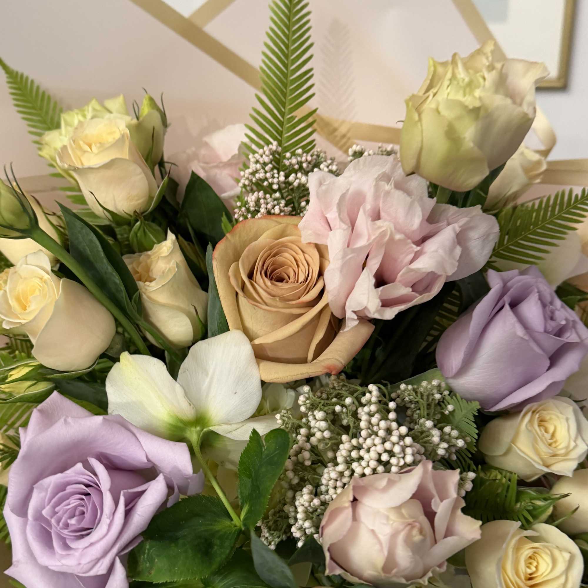 a mix of flowers with a beautiful paper clip, you can tell