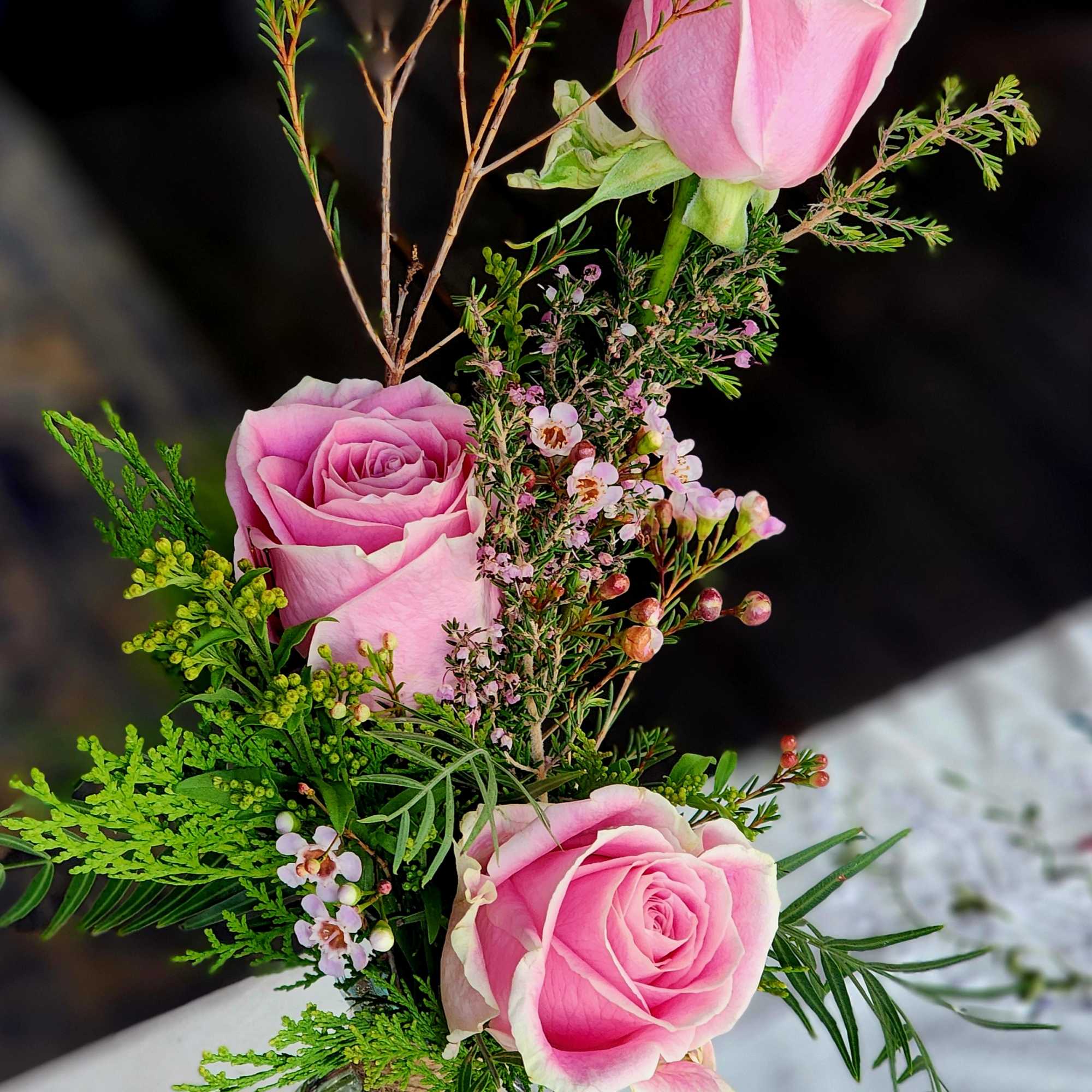 Sweet Statement of maybe a beginning or for your sweetheart. Pink Roses