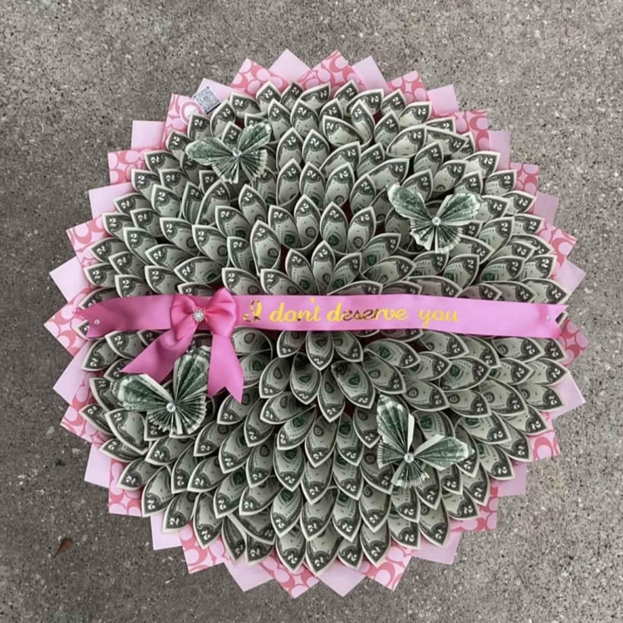 BOUQUET OF $50 SINGLES $1 RAPPING IN YOUR COLOR PAPER FAVORITE