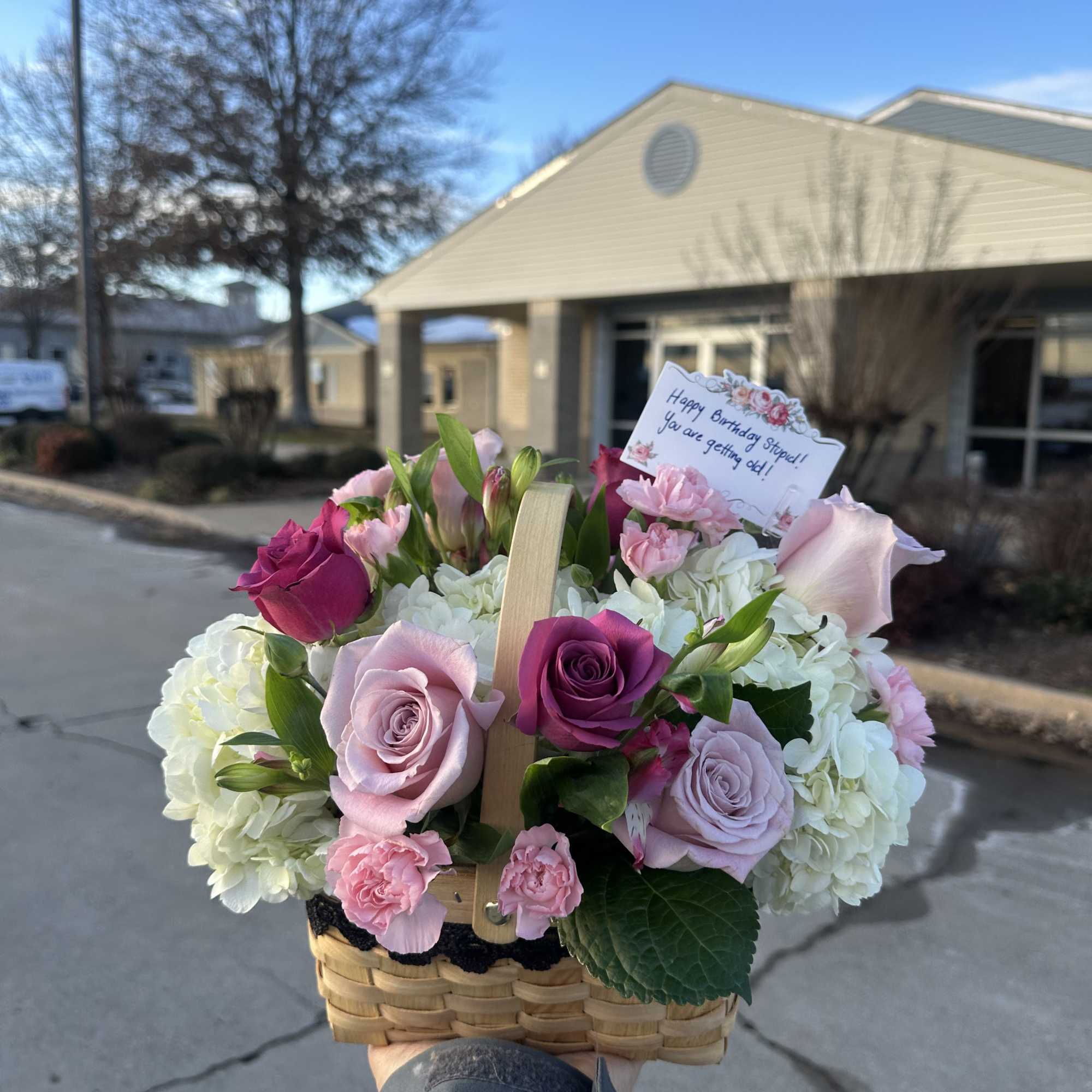 Basket with wild flowers Valentine flowers!!