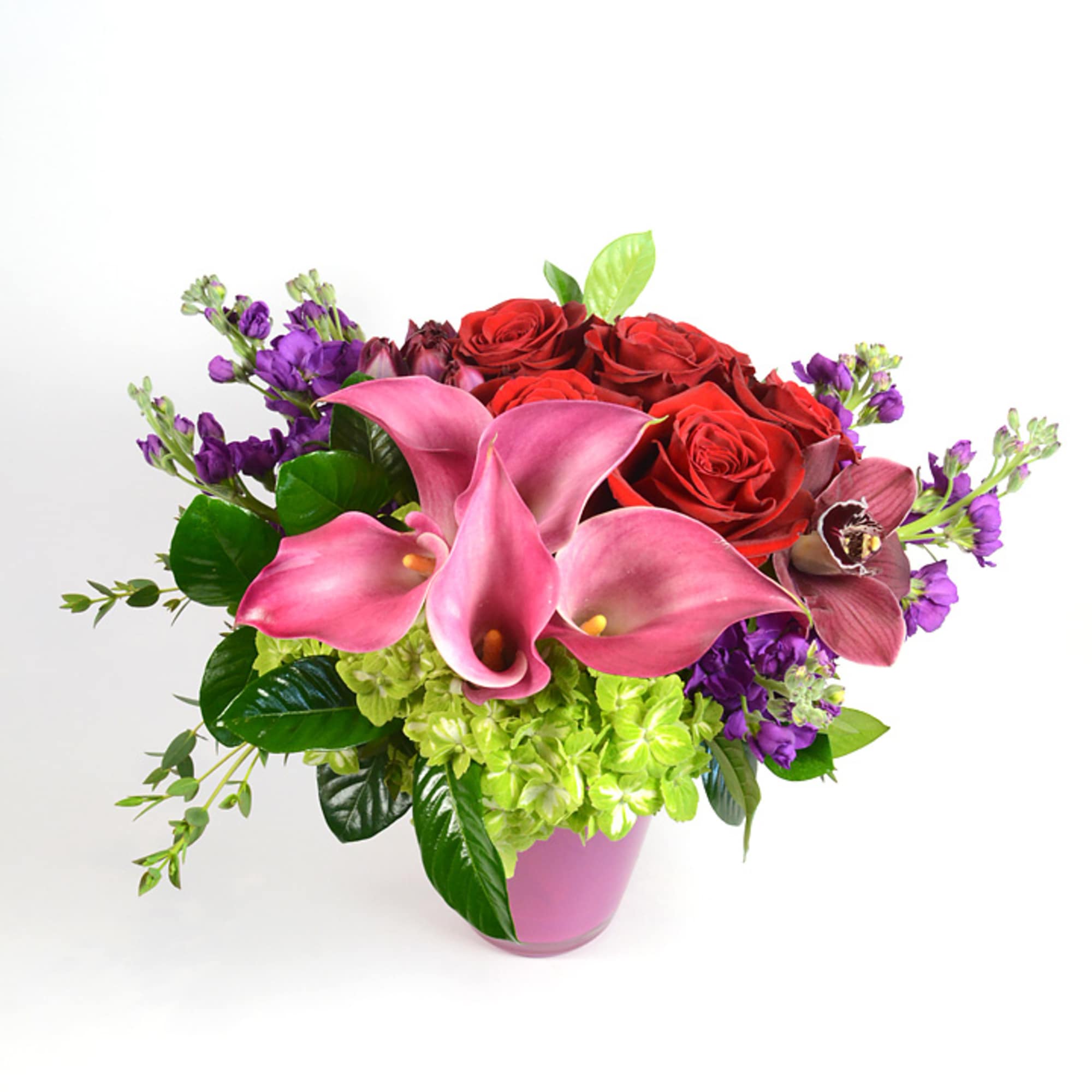 Our stunning Captain Romance arrangement is created with a dozen red roses
