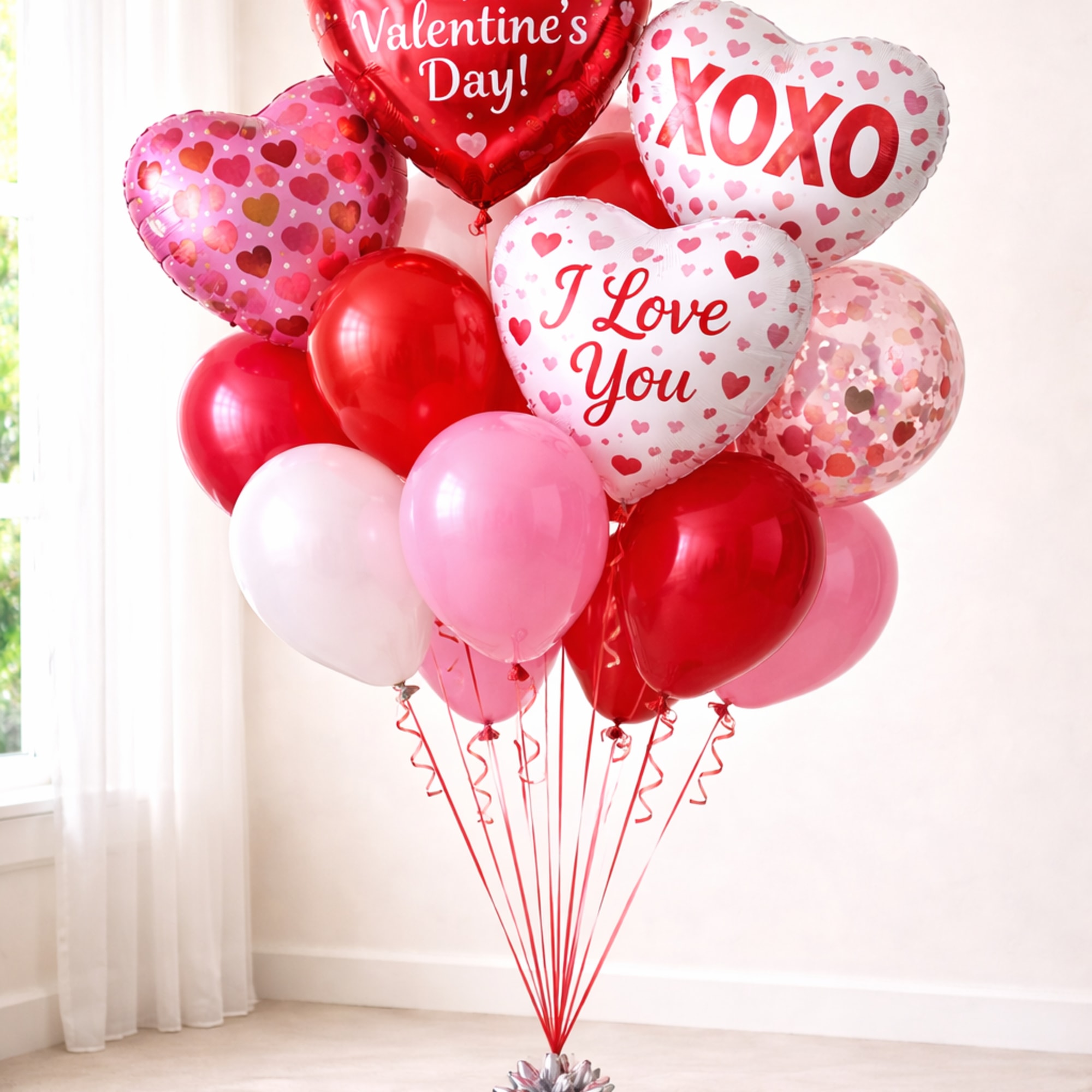 Celebrate love with a stunning Valentine's Day balloon bouquet, available in three