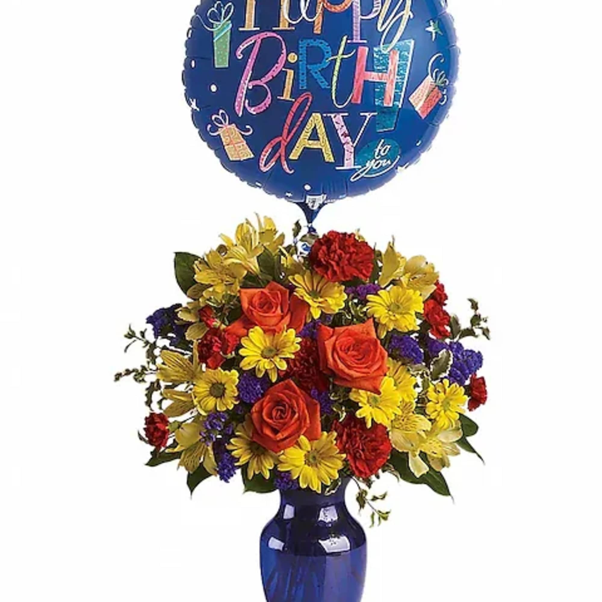 Make birthday spirits soar by sending this fabulously fun birthday bouquet and