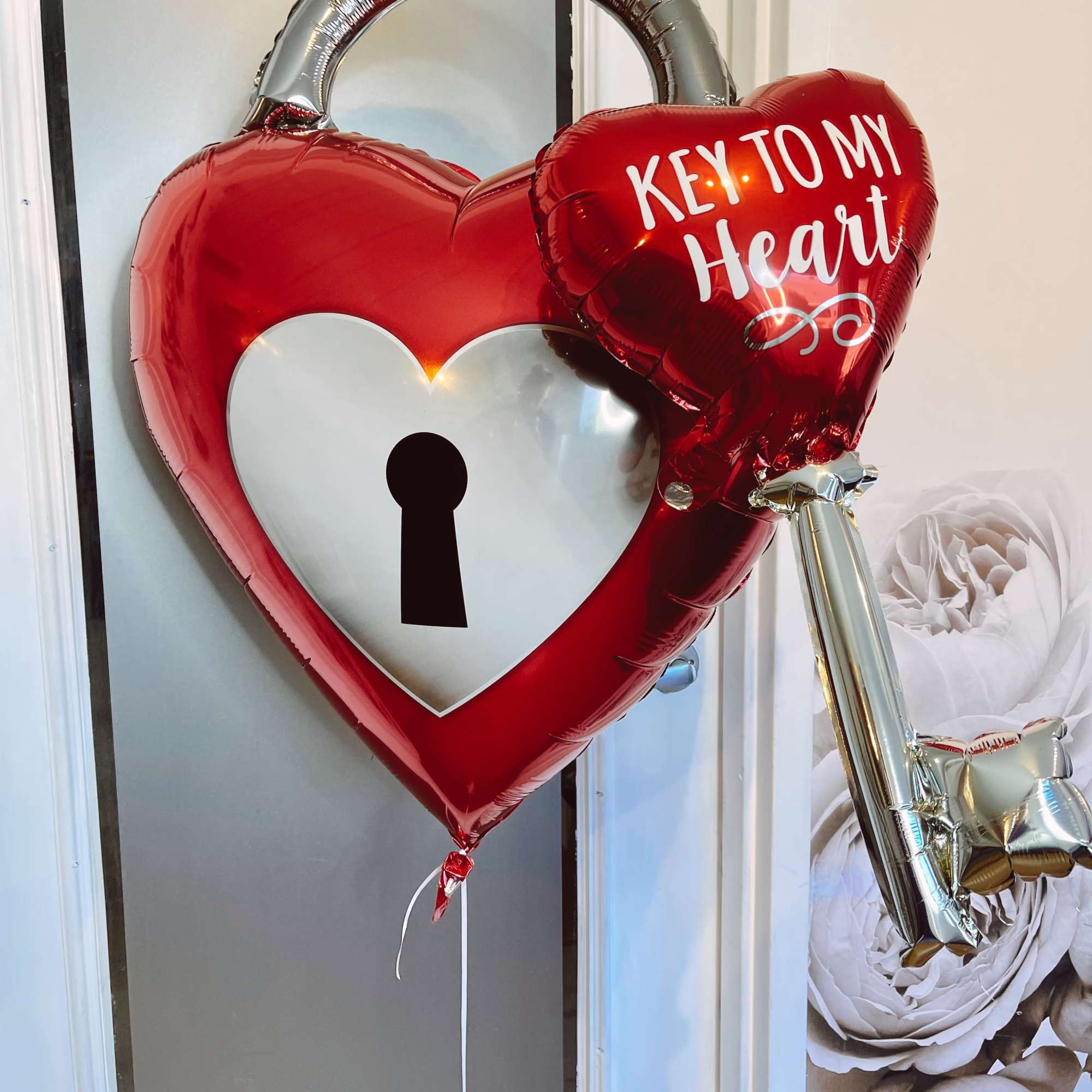 Unlock the perfect romance with our 32-Inch Key to My Heart Balloon!
