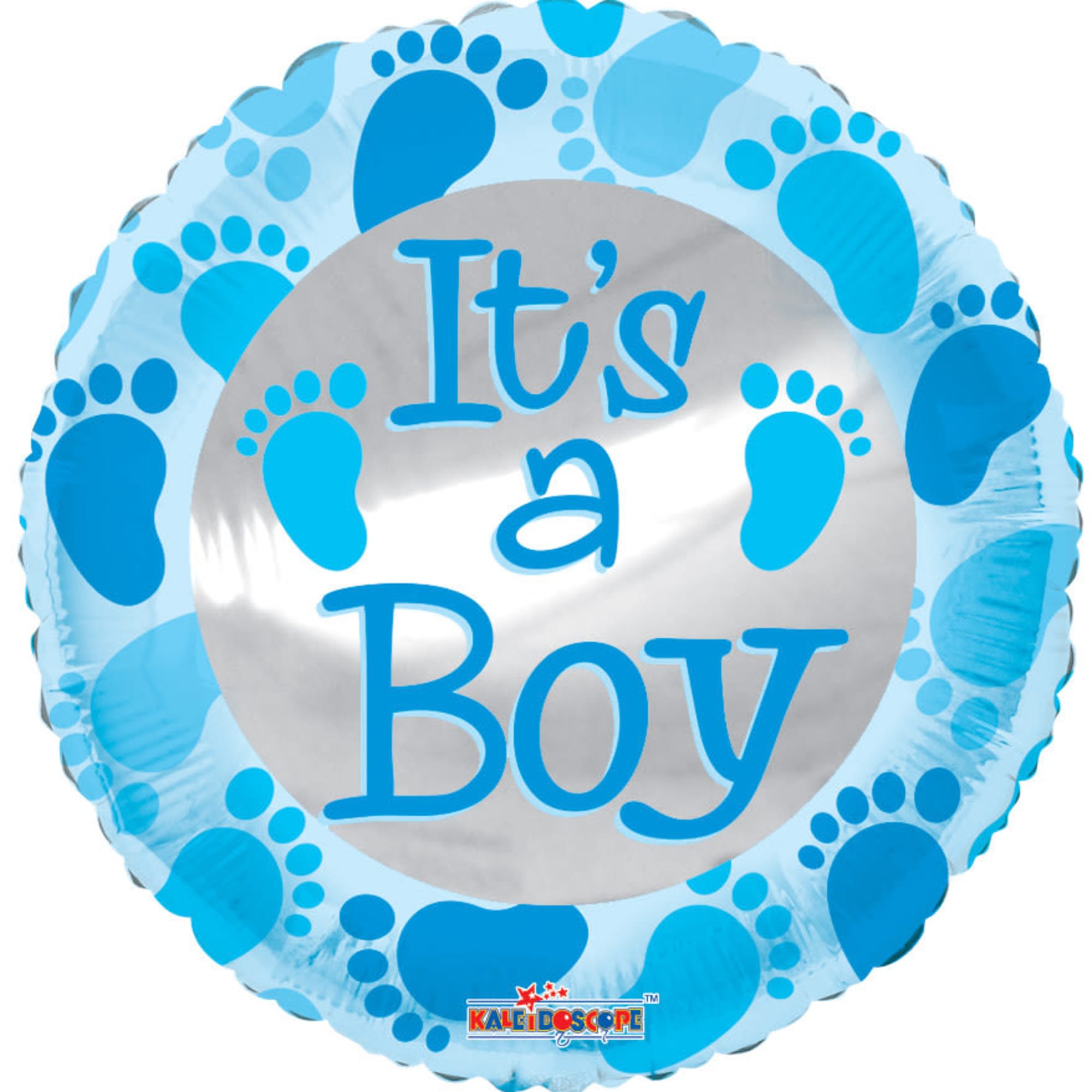 18" Baby boy mylar balloon. Filled with helium. Stays afloat up to