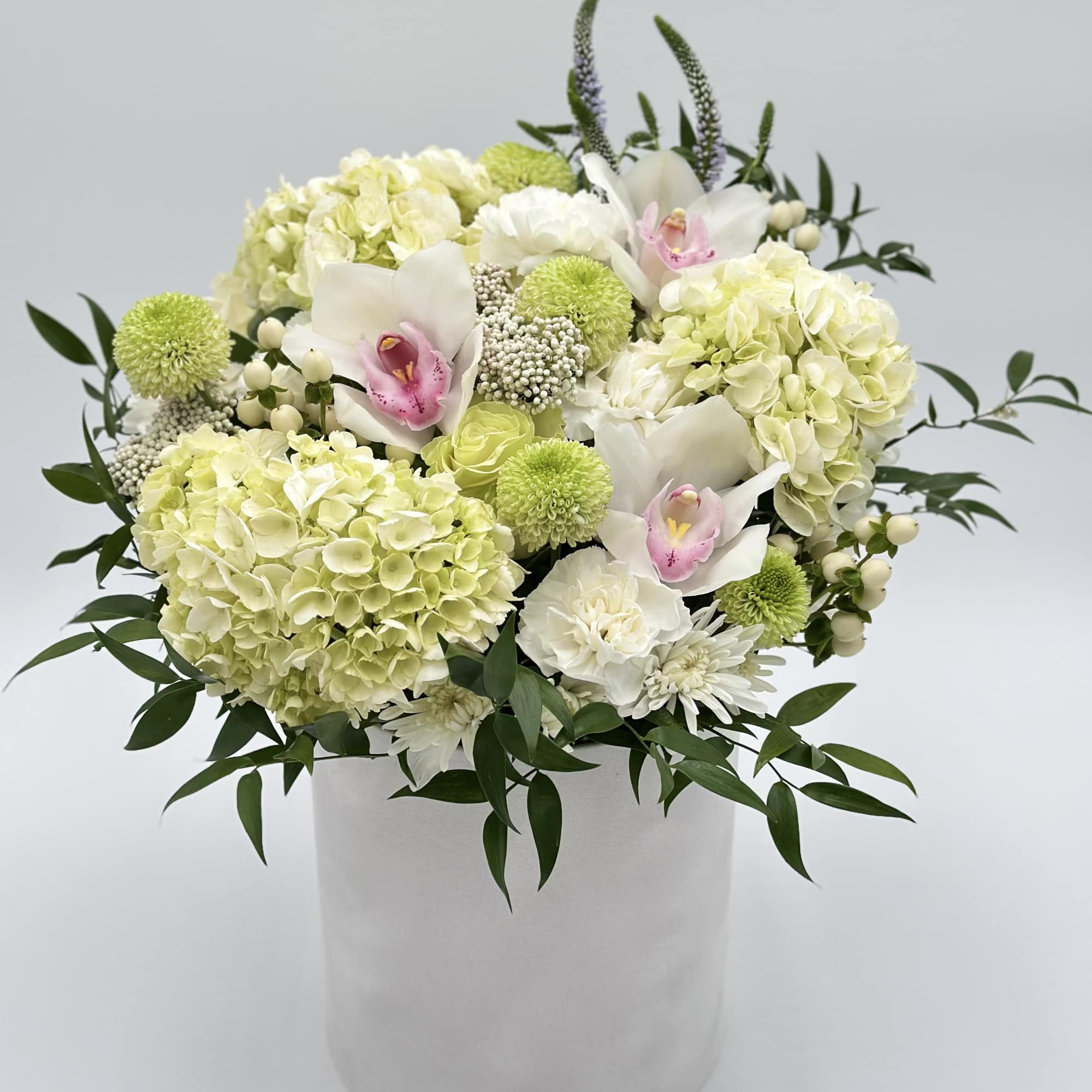 This arrangement is a stage for two leading ladies: the tender hydrangea