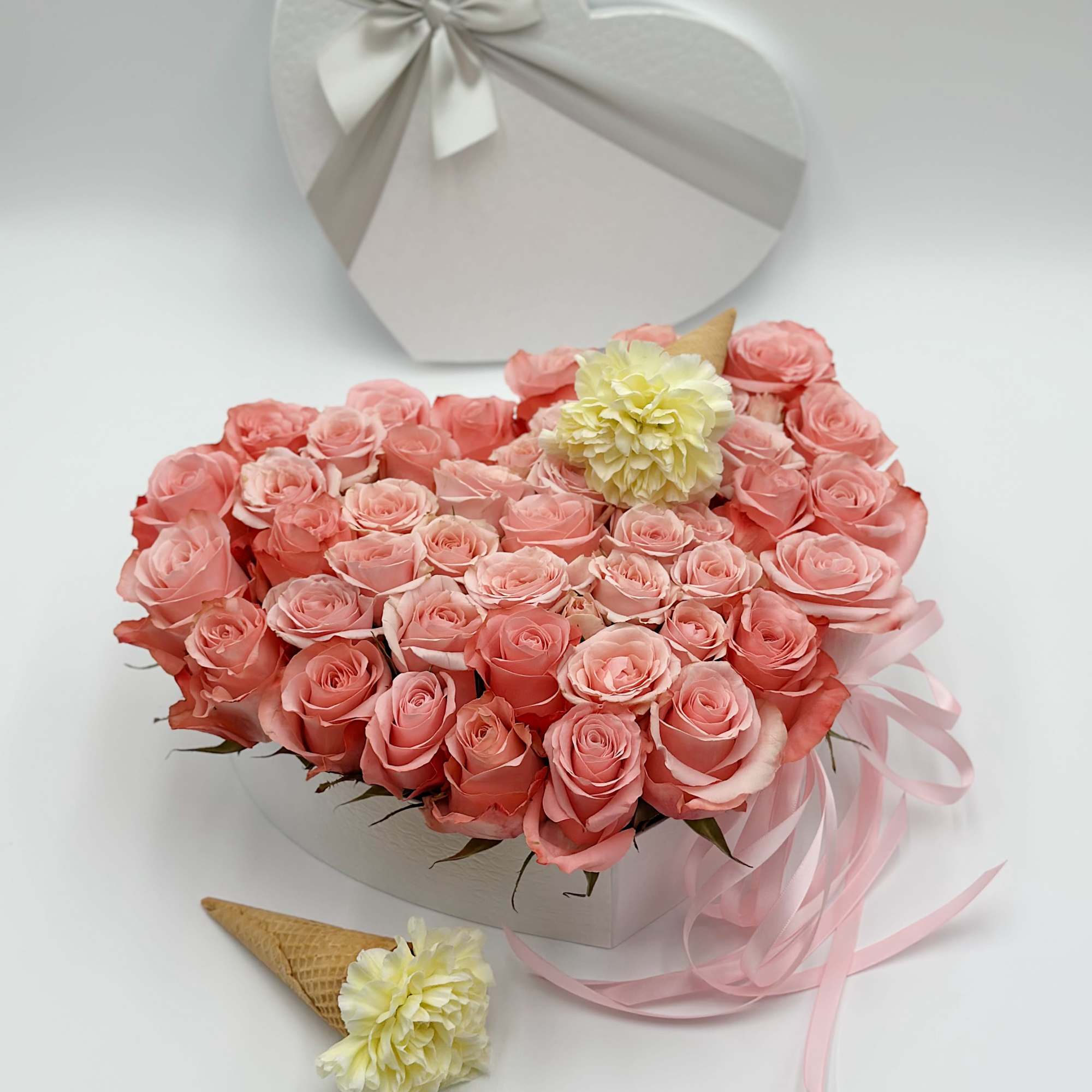 A luxurious heart-shaped box filled with tenderness and love. Inside &mdash; an