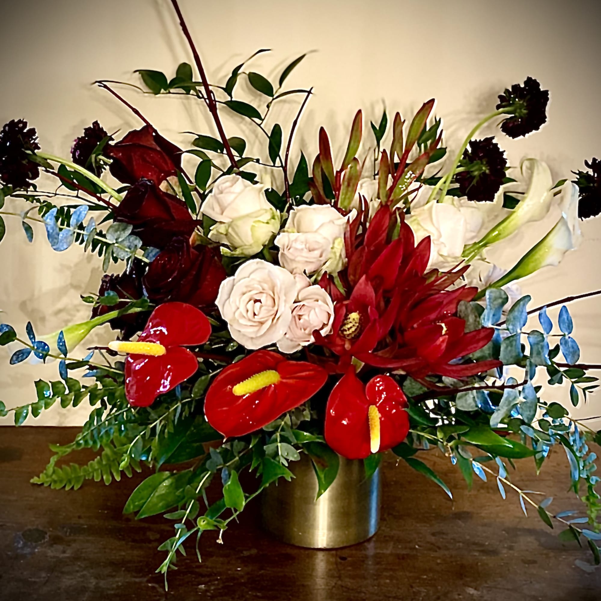 The "How Do I Love Thee" flower arrangement is a romantic and