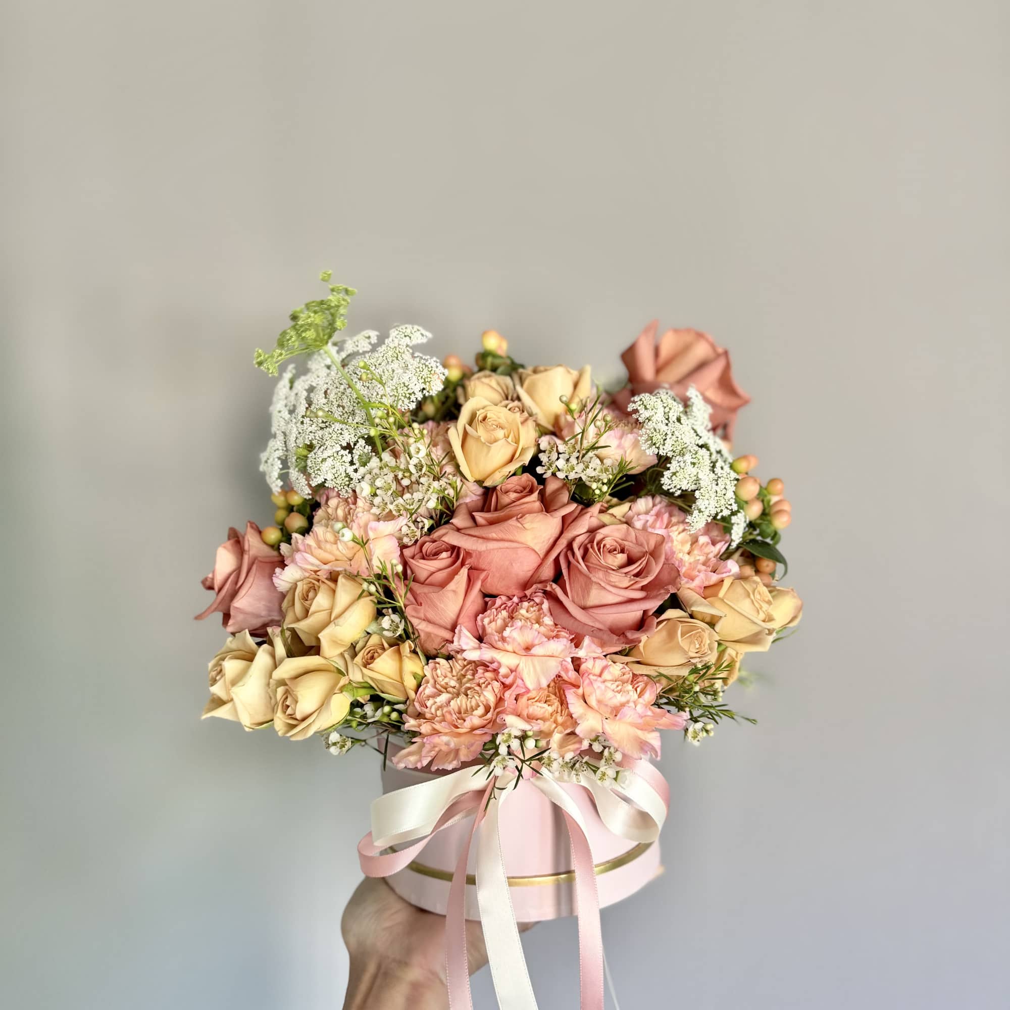 A beautiful mix of colors and flowers specially selected by the Florist.