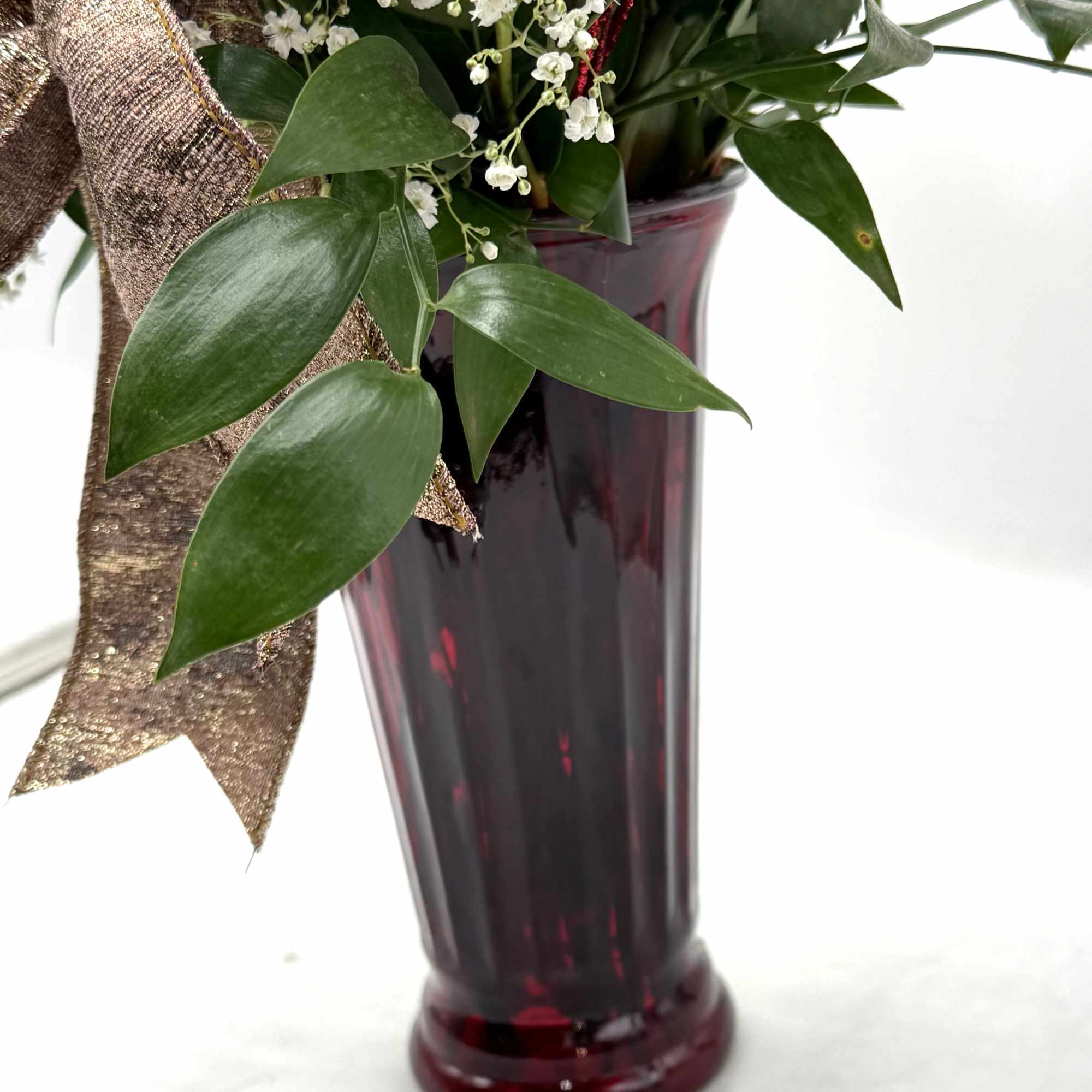 Romance meets elegance in this stunning Valentine's bouquet of red, blush &amp;