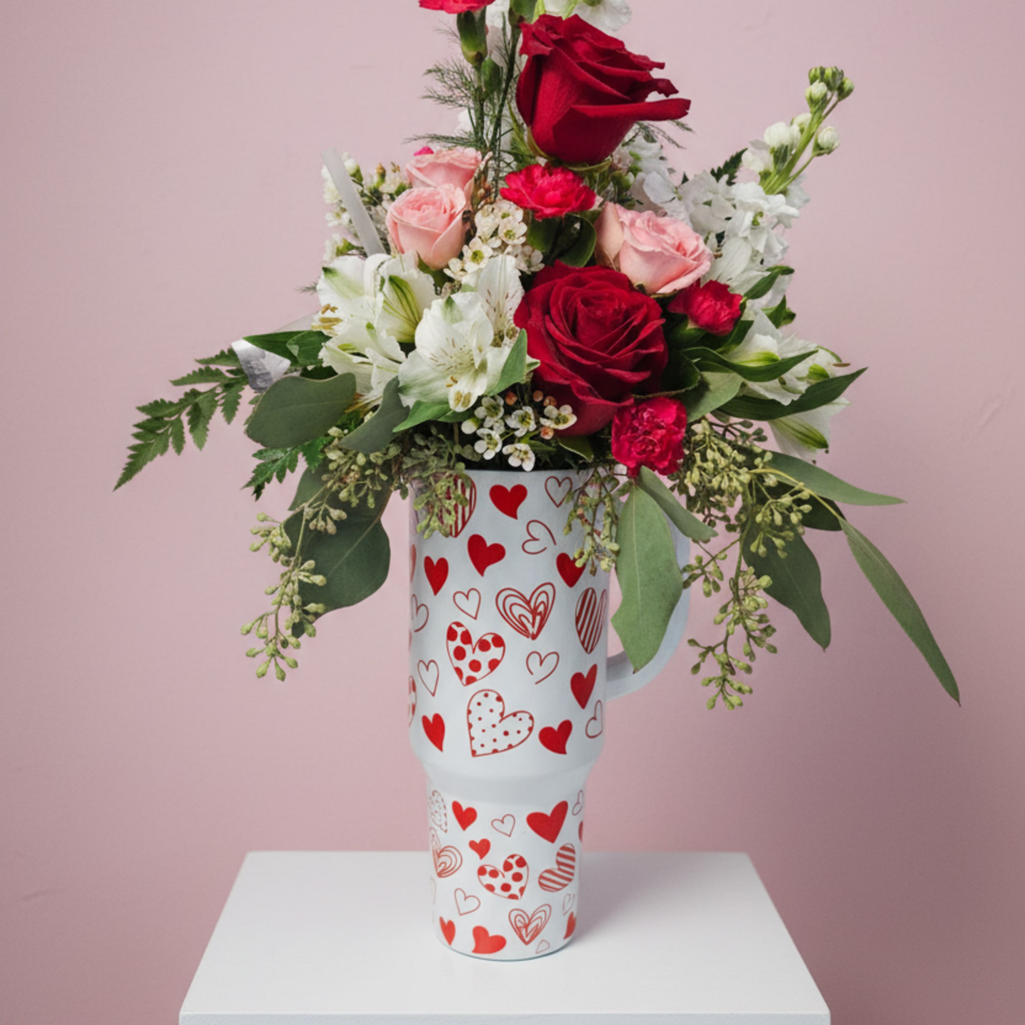 Two gifts in one!  40 oz. thermo mug filled with beautiful