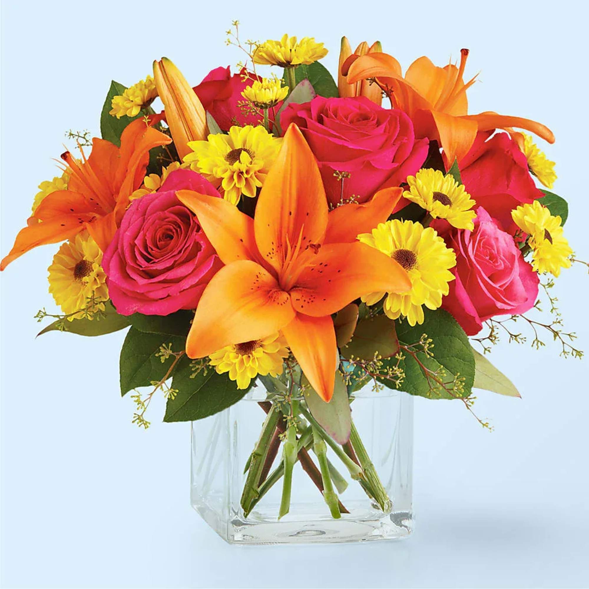 The sunny hues of the Neon Lights Bouquet will add a buzzing