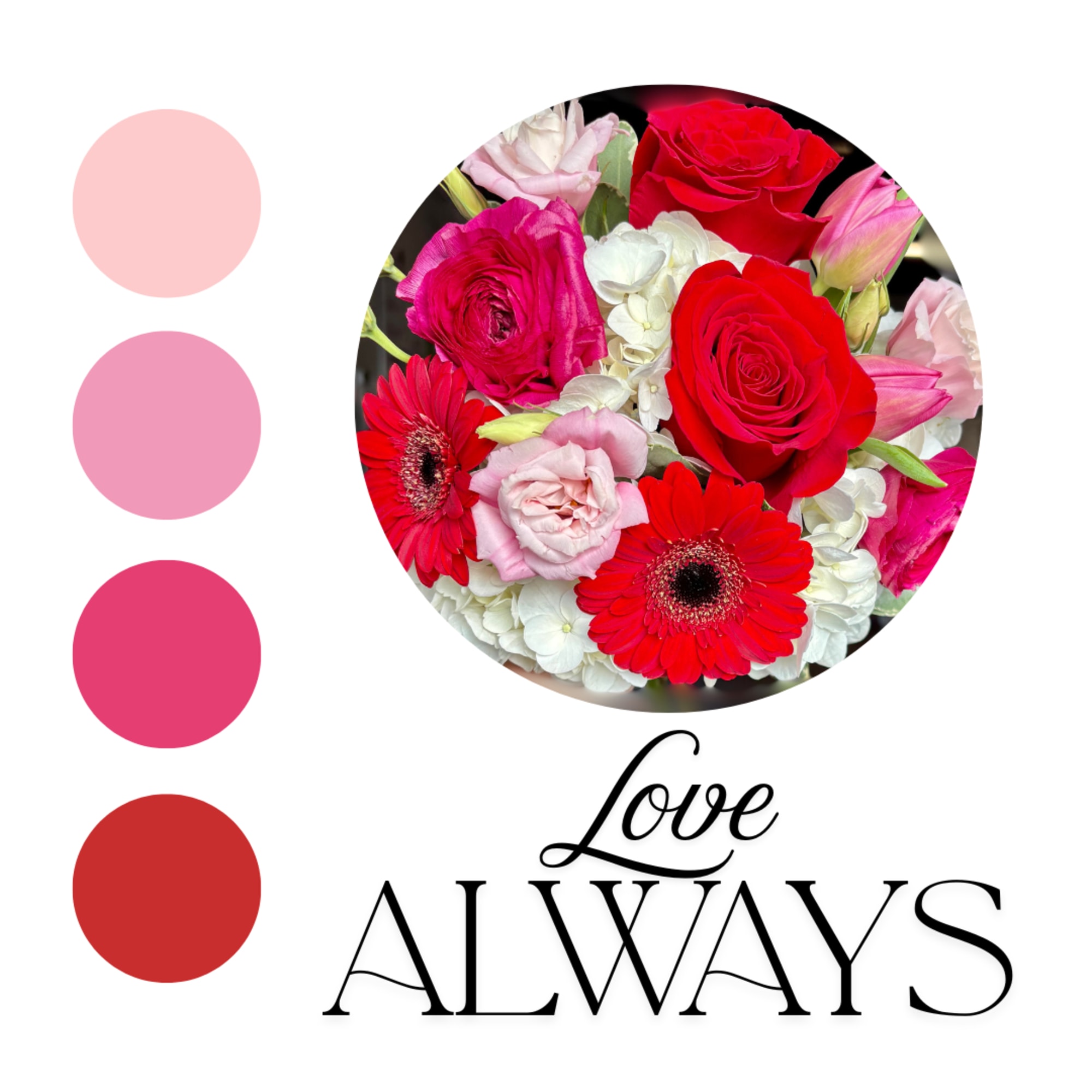 Premium flowers in a pink &amp; red color palette