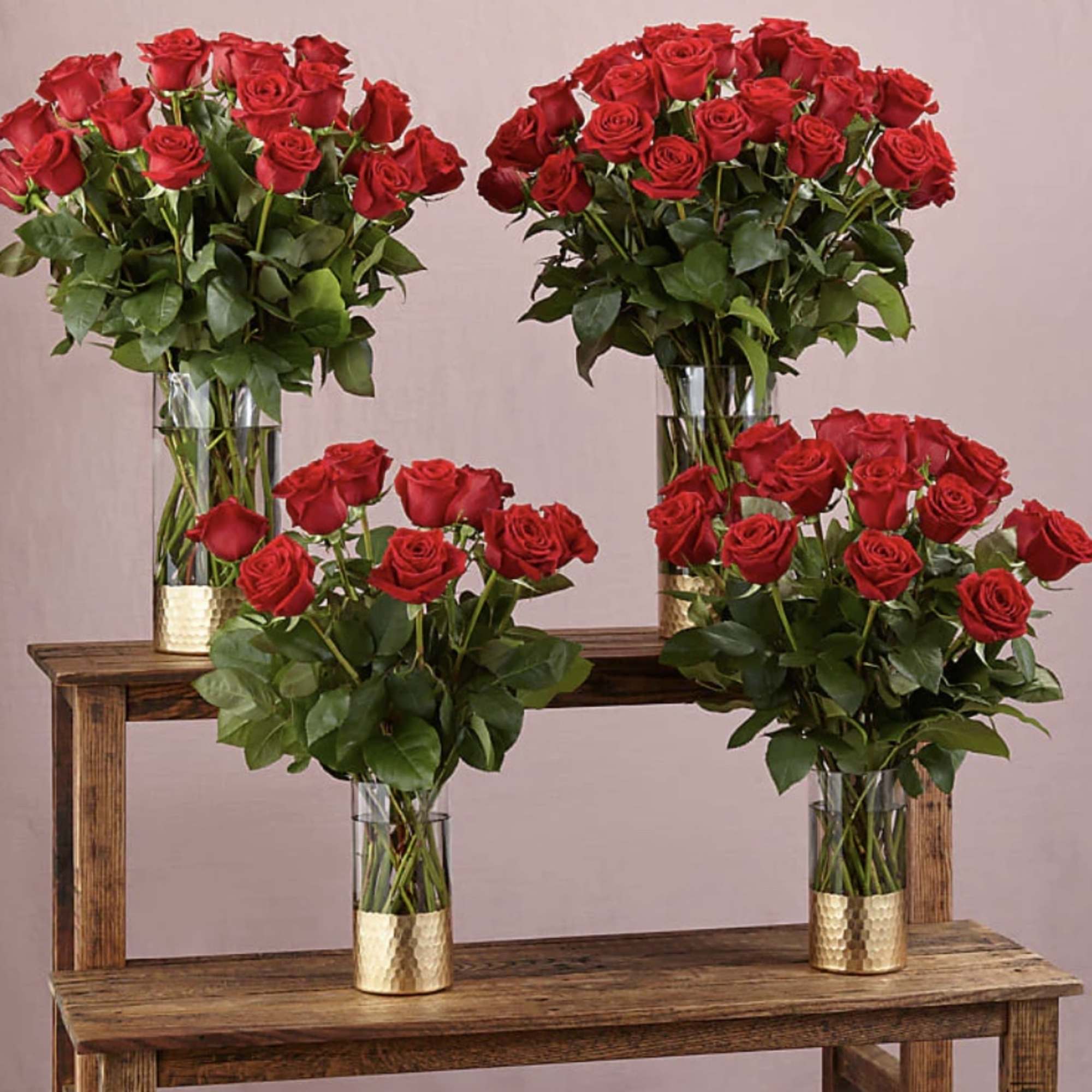 Nothing conveys romance quite like this bunch of red roses, the most