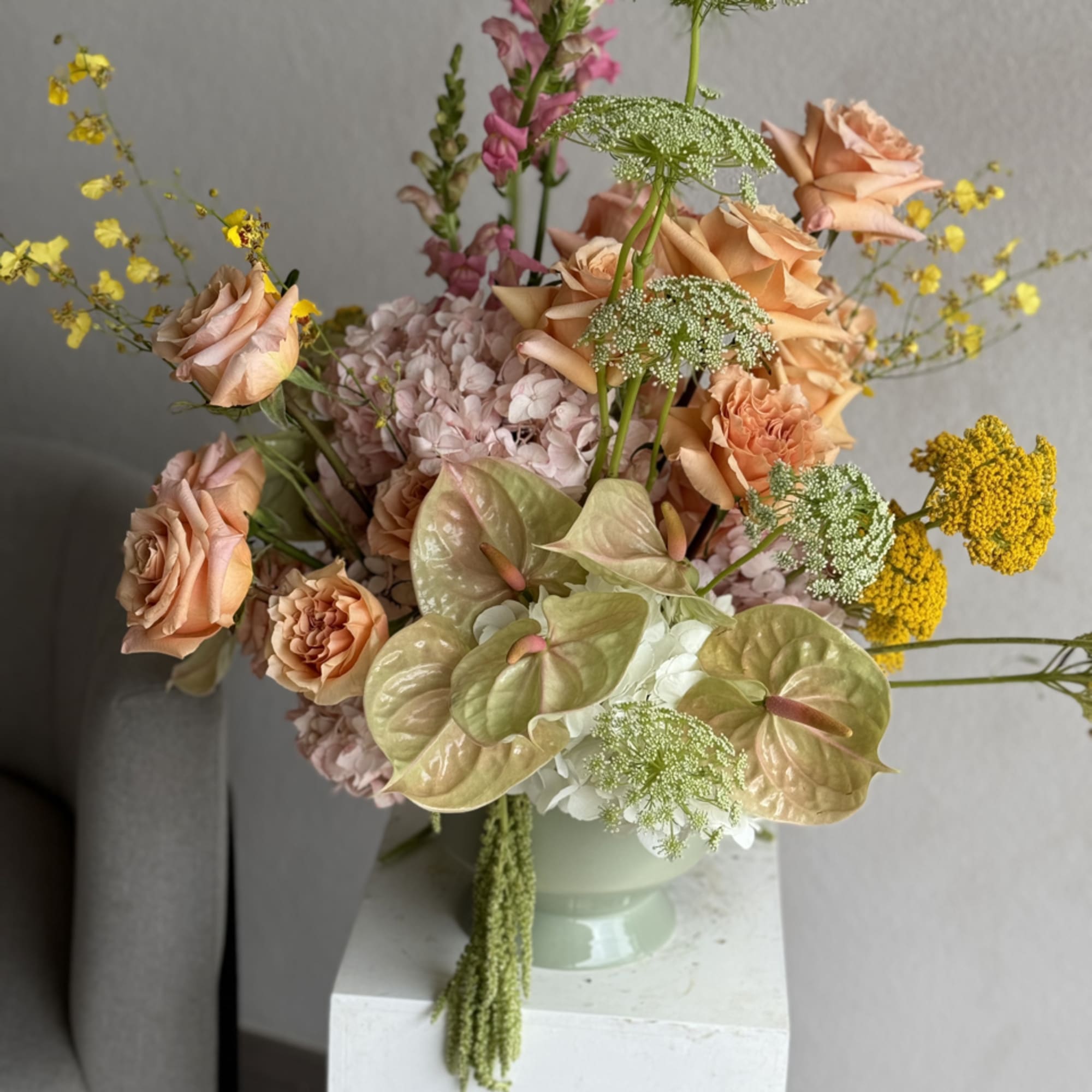 Dive into a vibrant and refreshing blend of exotic blooms with our