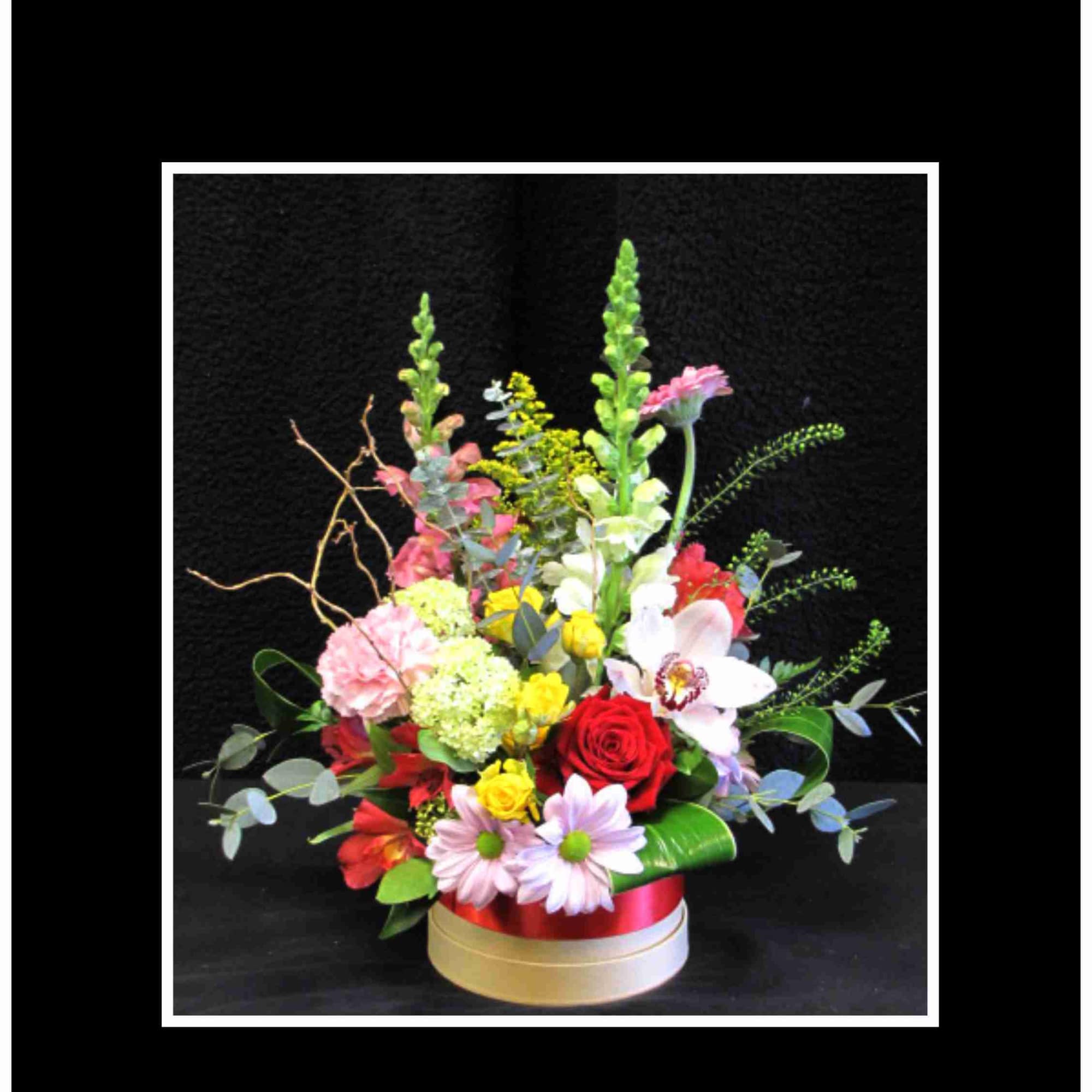 This arrangement is unique to our shop, everything is arranged in a&amp;nbsp;gift