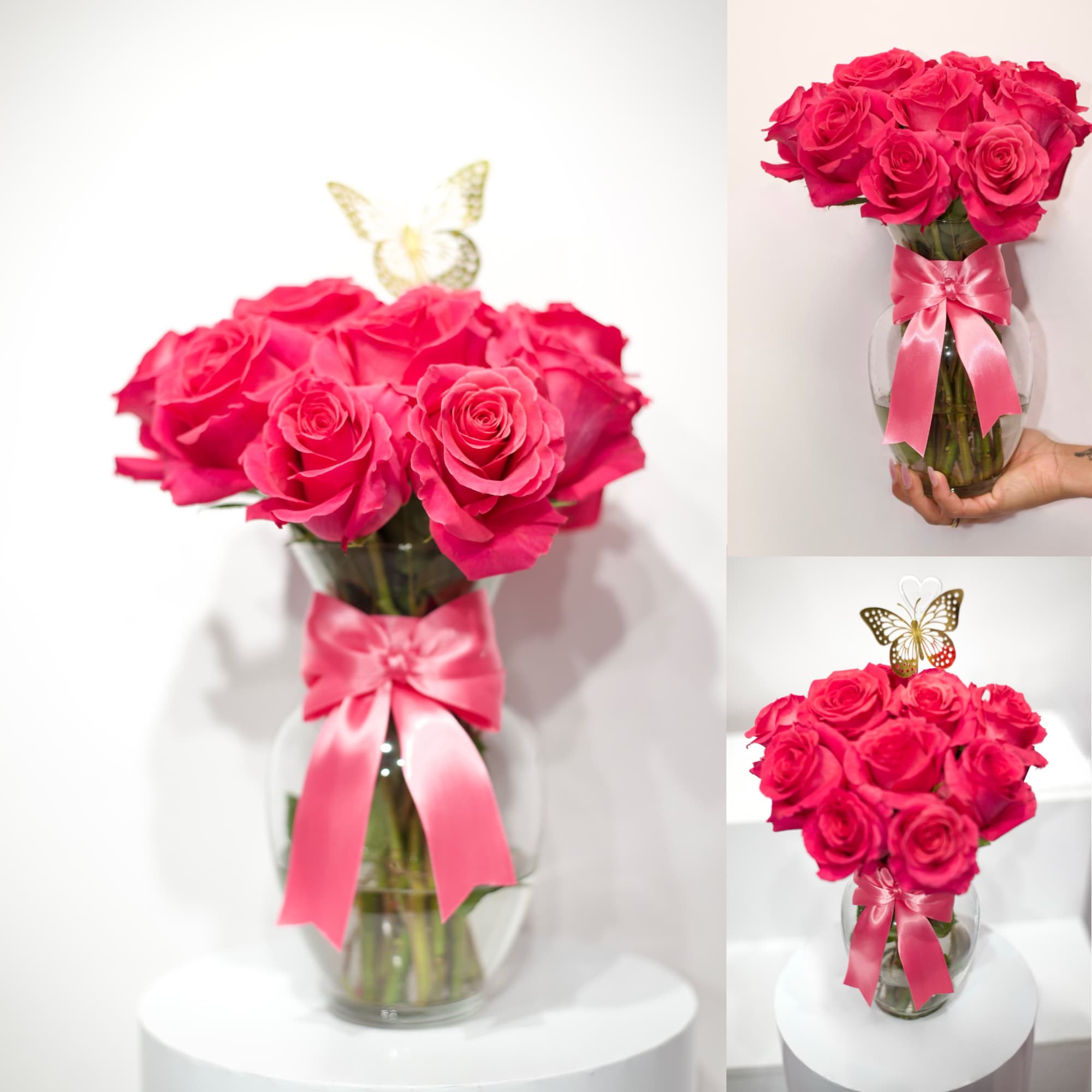 Our pink arrangement has been create to elevate your occasion 1,2,3 dozen