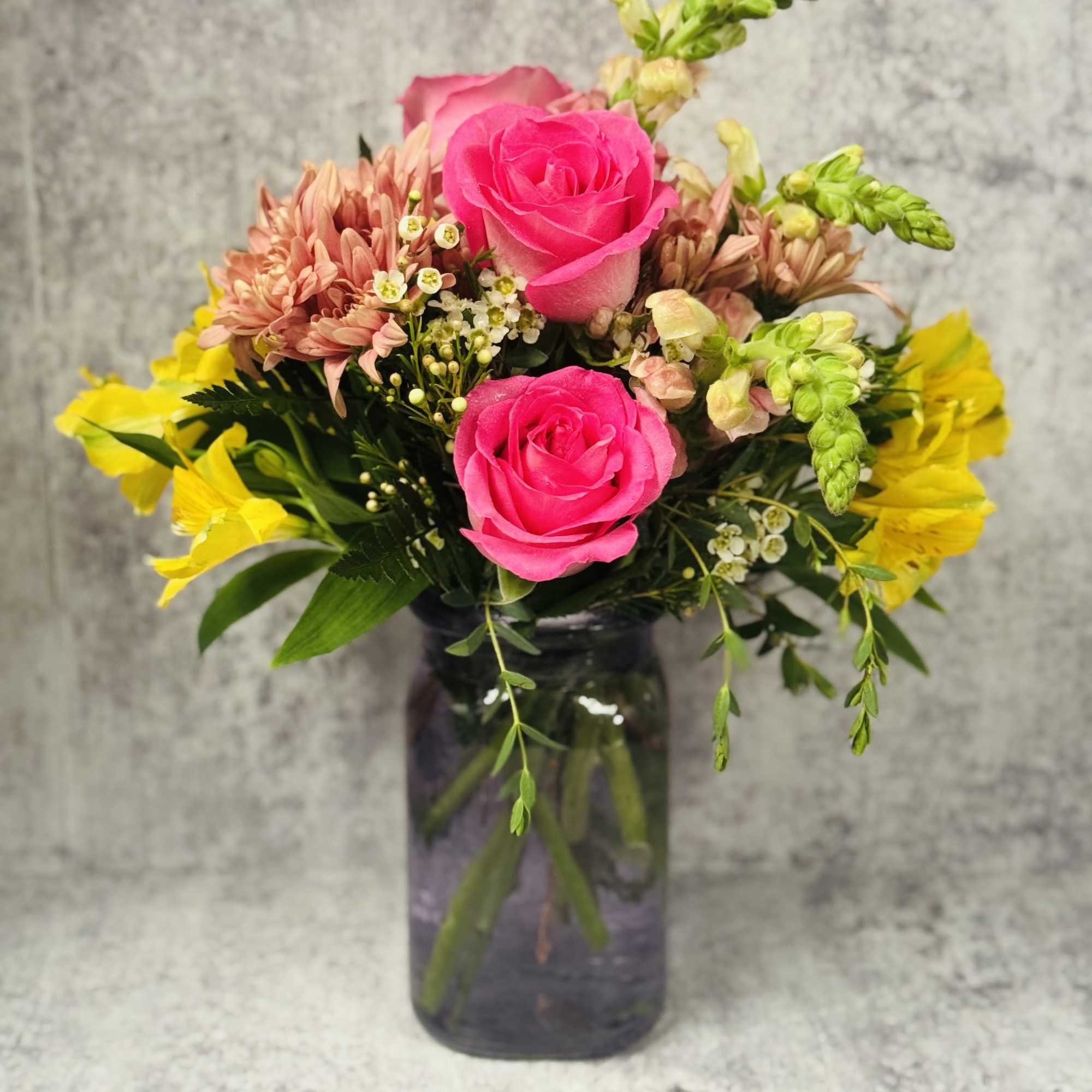 All the colors of sherbet making a debut in a hammered vase.