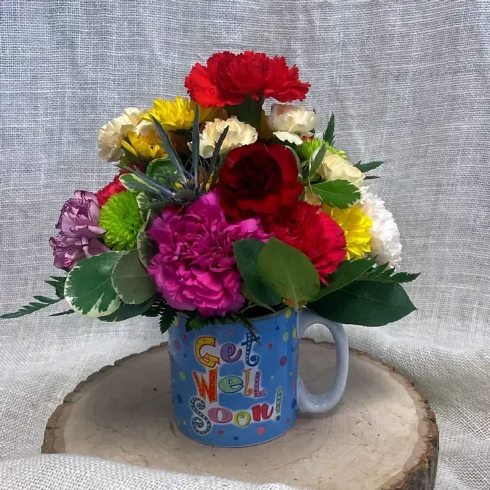 Not only is it a beautiful arrangement, once the flowers are no