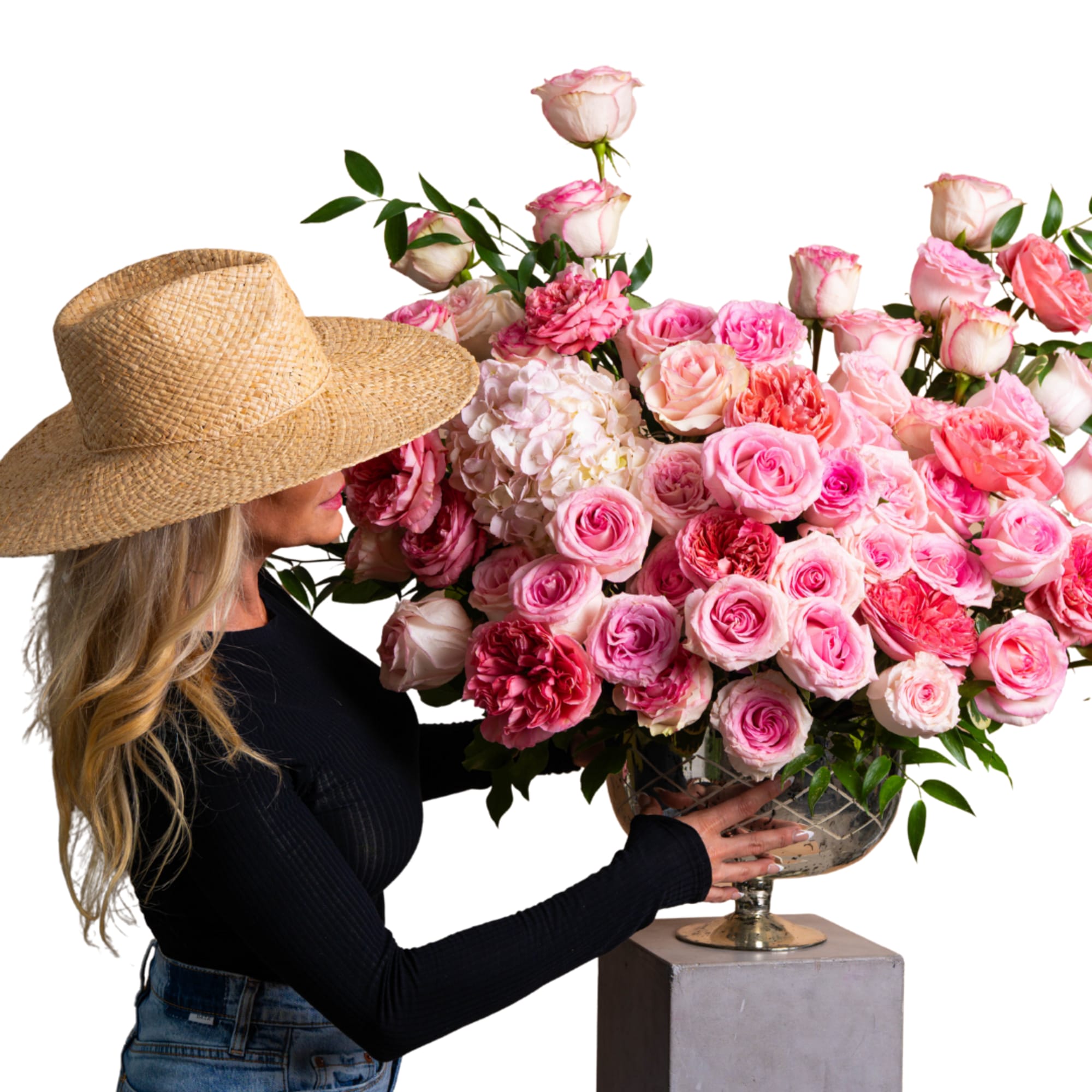 DIANA XXVI is arranged in layered blush, soft rose, and tonal whites-an