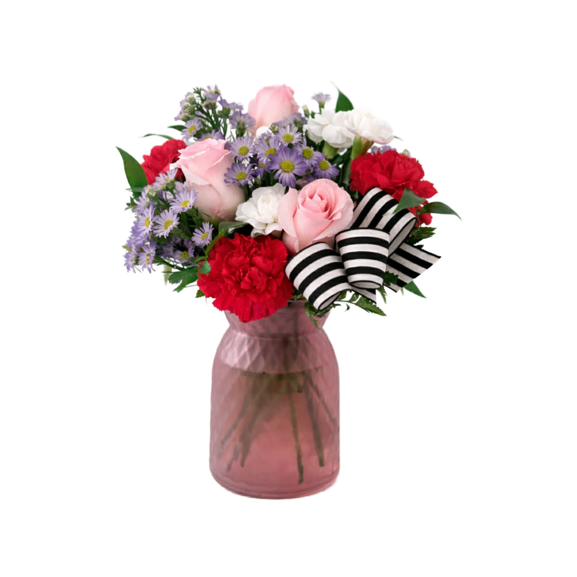 Blushing Harmony is a cheerful and elegant arrangement featuring soft pink roses