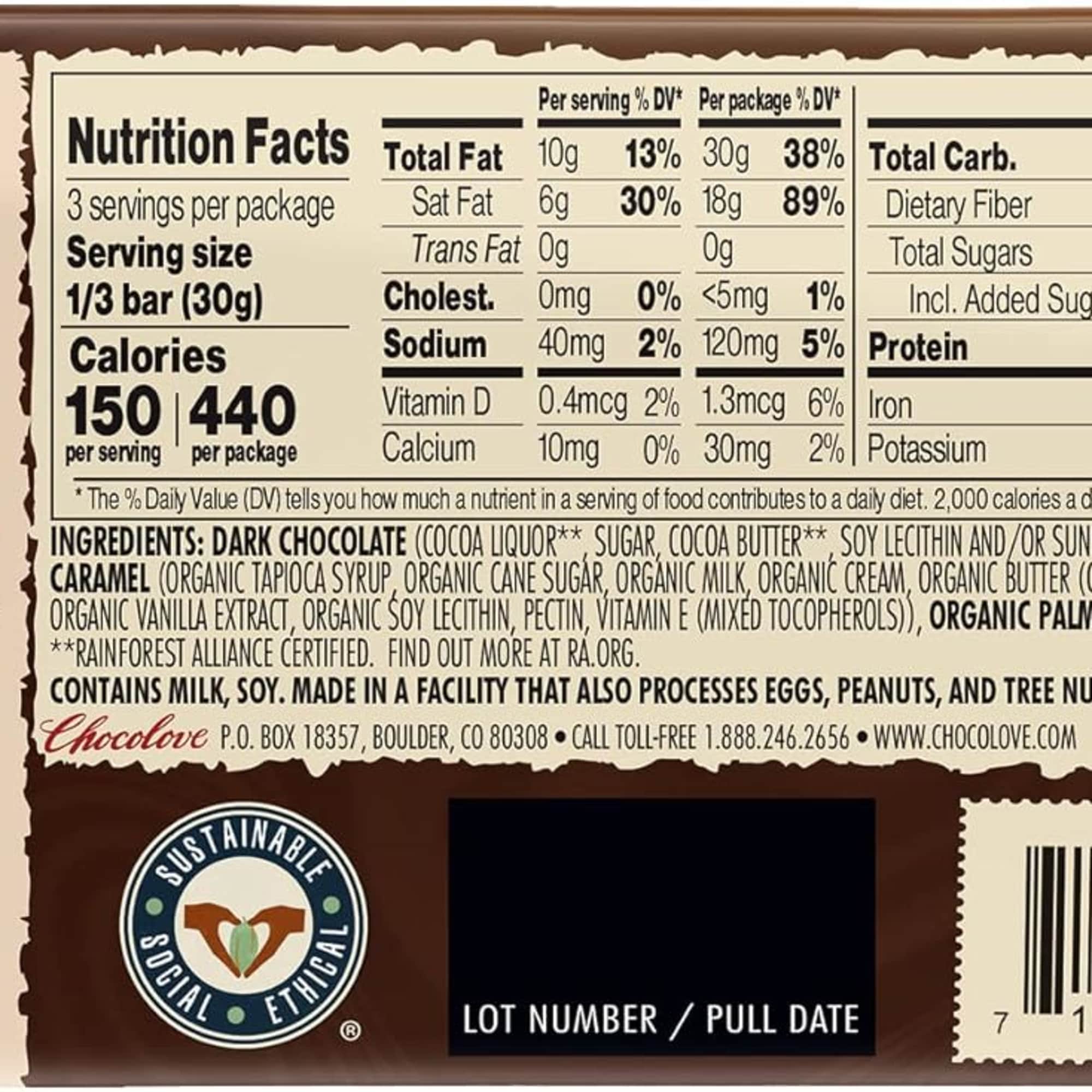 Chocolove Salted Caramel in Dark Chocolate 3.2oz