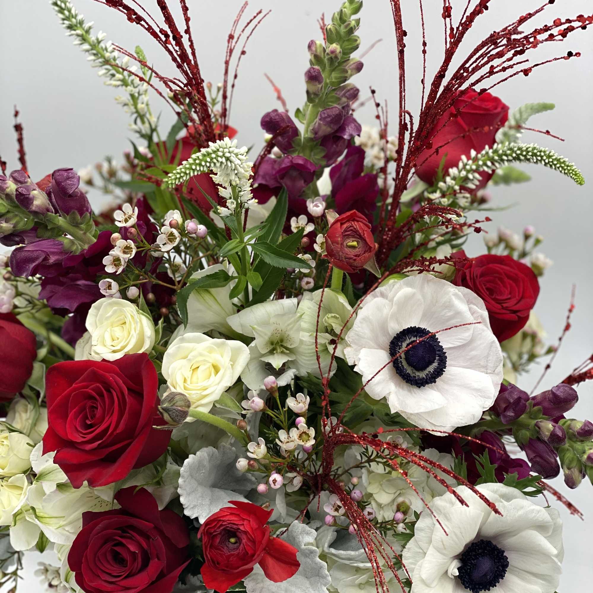This spectacular mix contains ranunculus, anenomes, roses and so much more! If