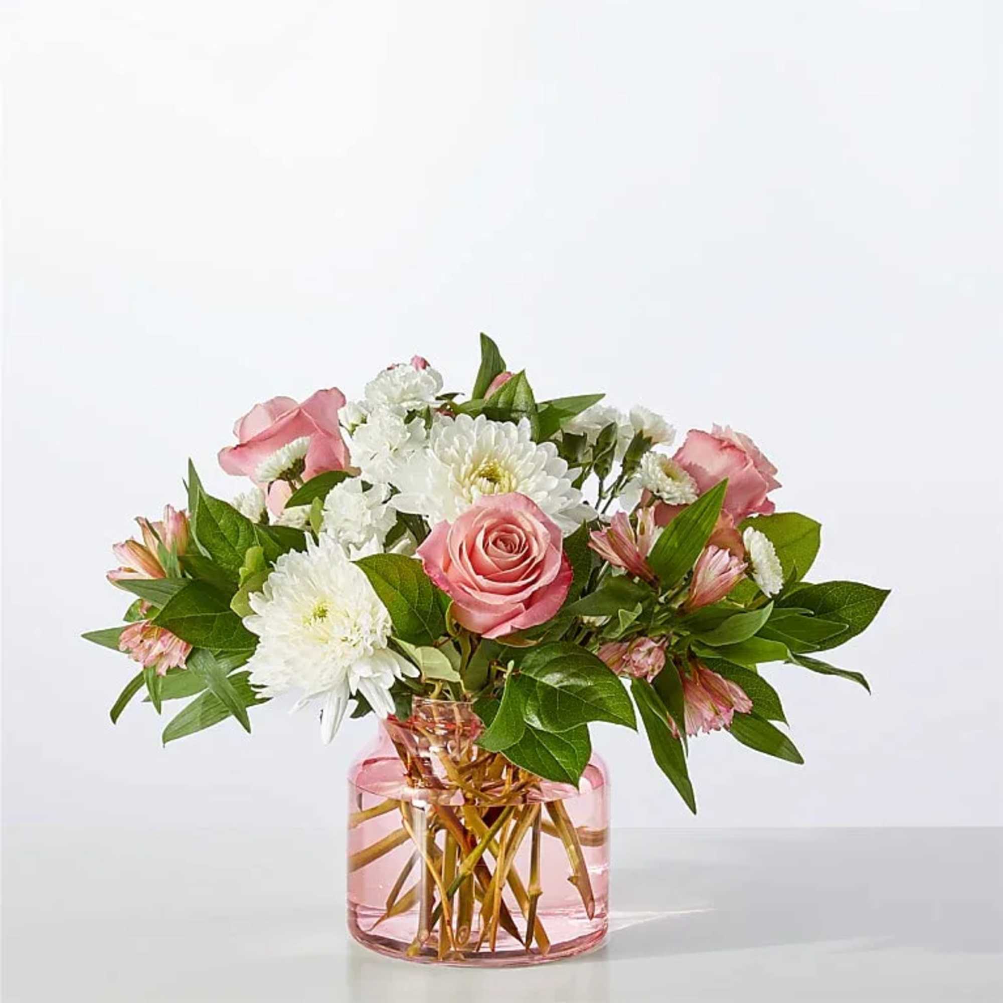 Your recipient will be falling for these blushing pink and white blooms