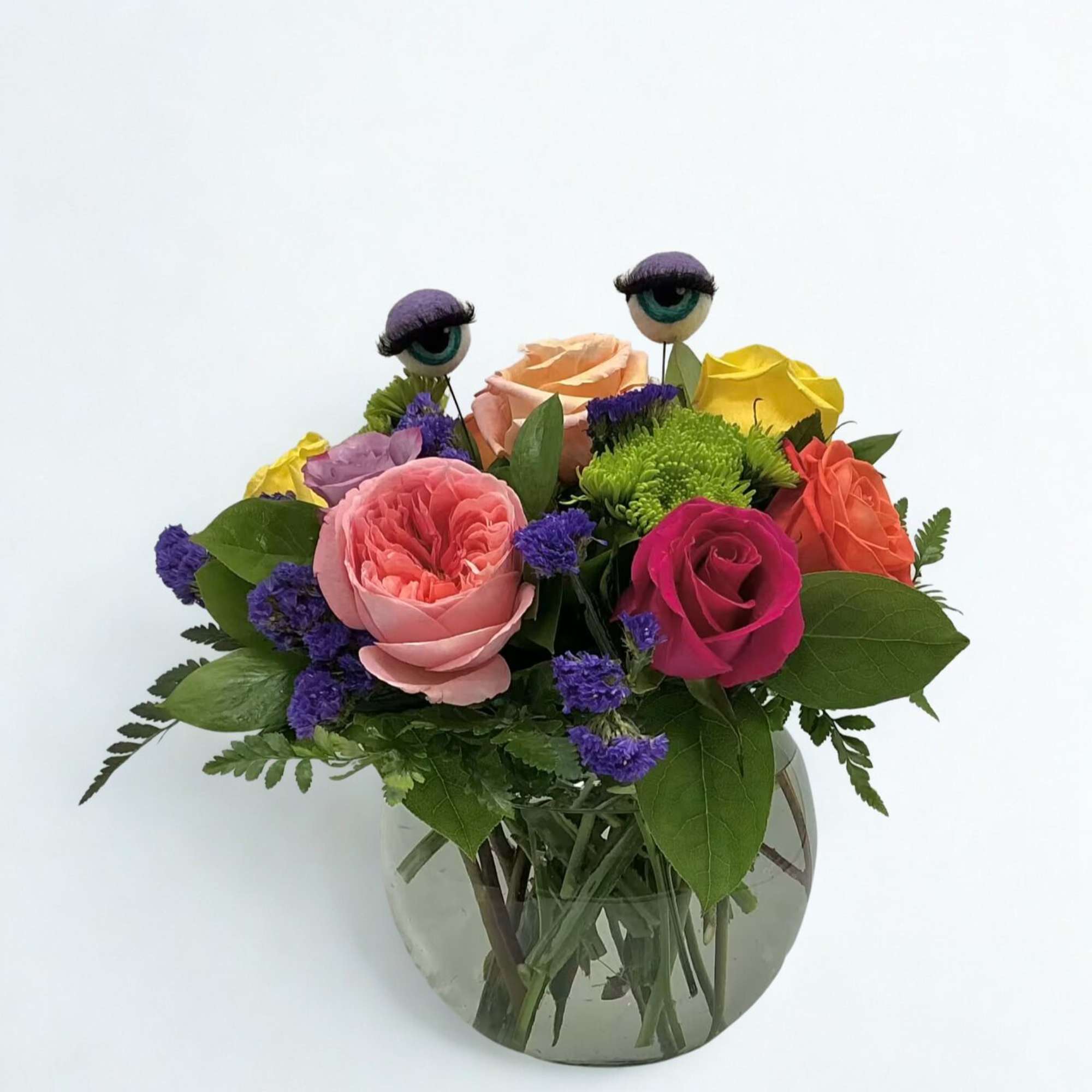 I Only Have Eyes For You is a playful rose bowl arrangement