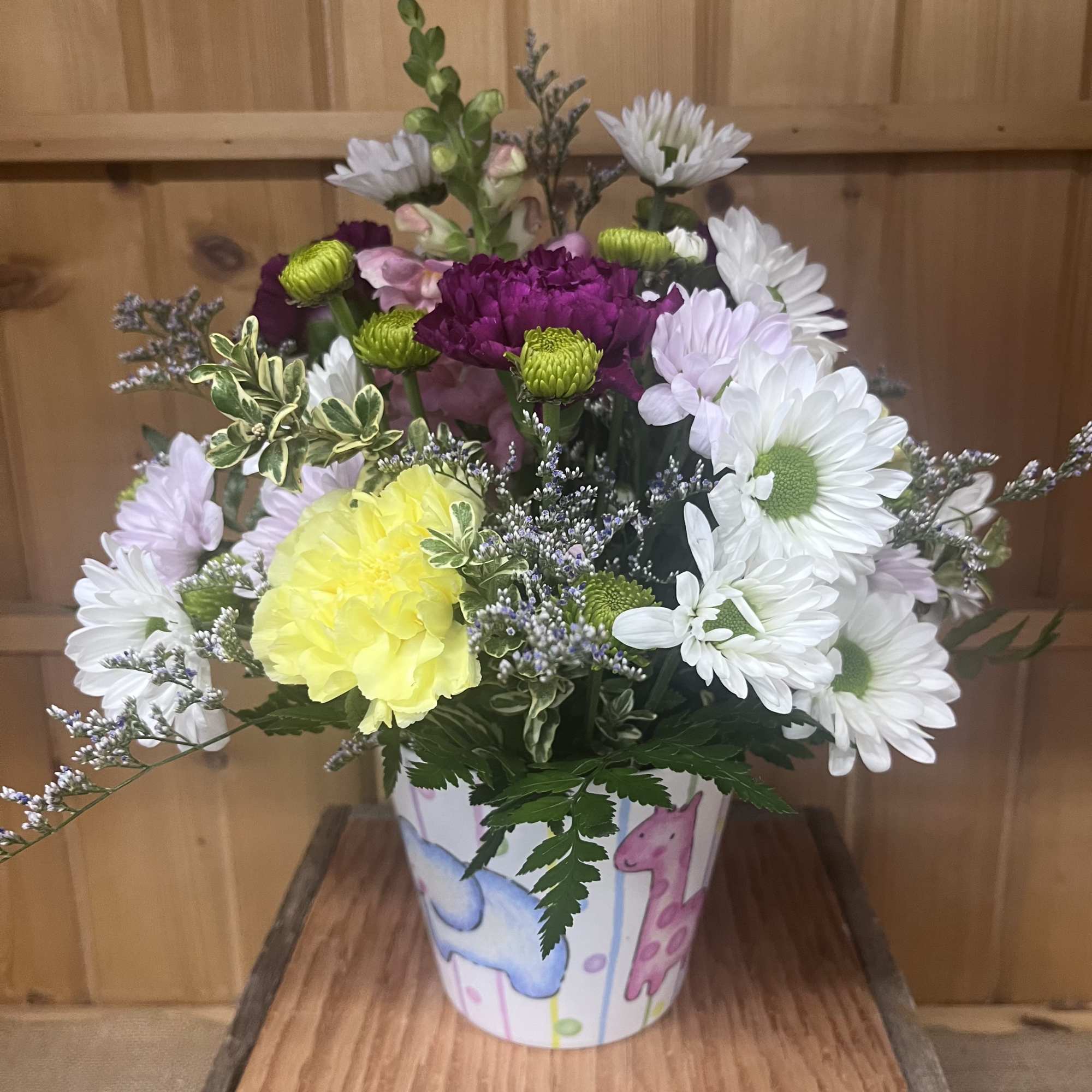 Need an arrangement for a new bouncing baby boy or beautiful baby