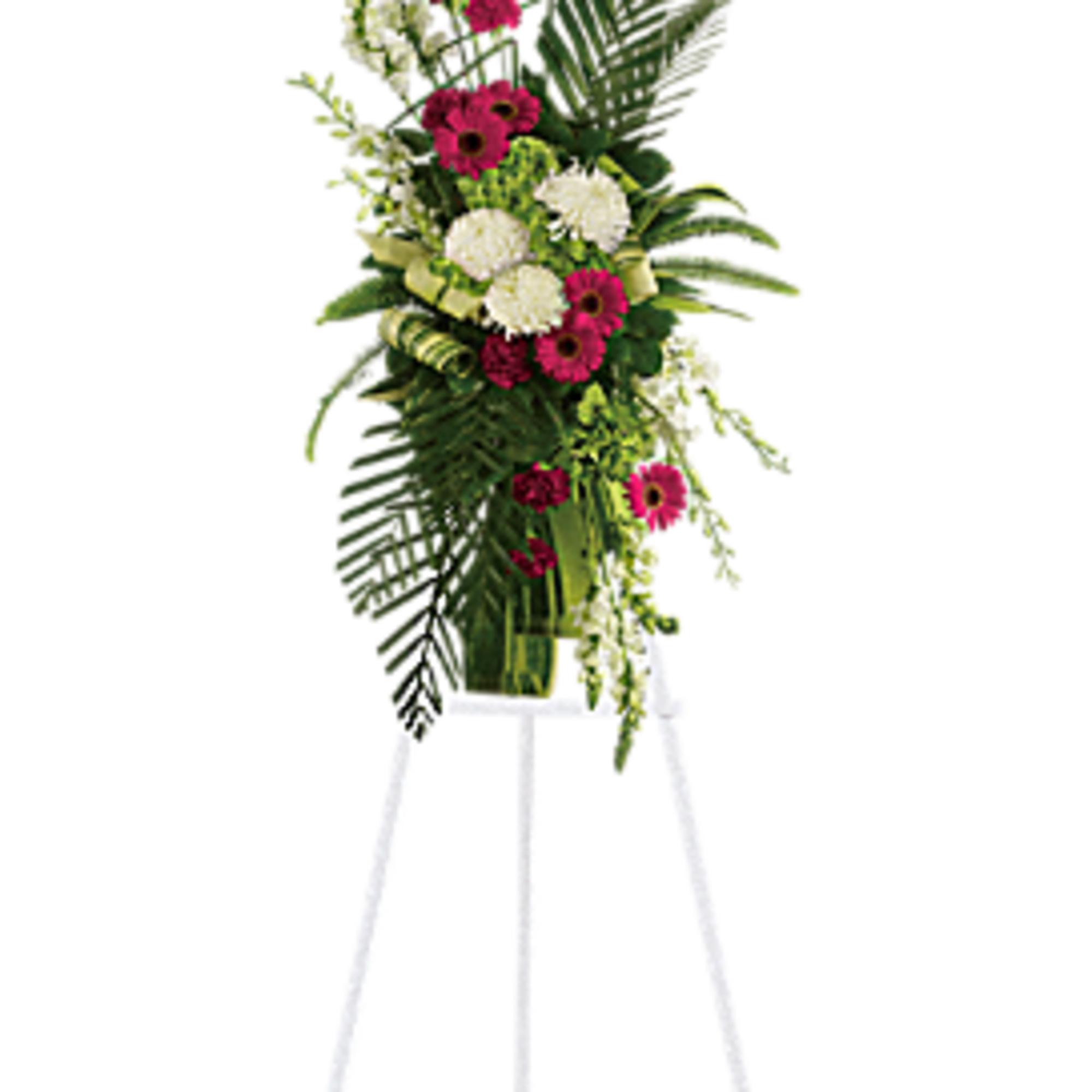 Convey your respect and admiration with this spray of striking red and