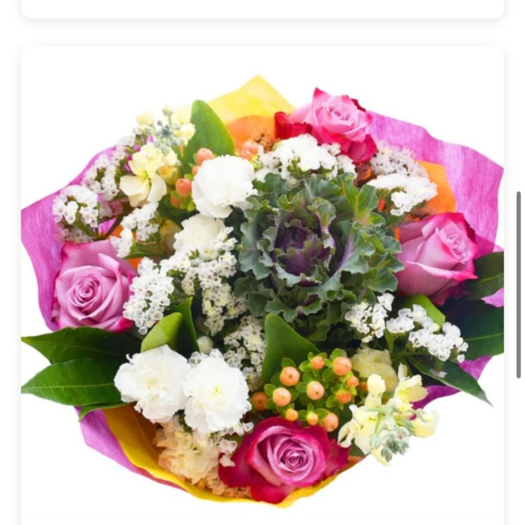 A full, fresh assortment of bouquets, hand-wrapped for valentines day. Surprise your
