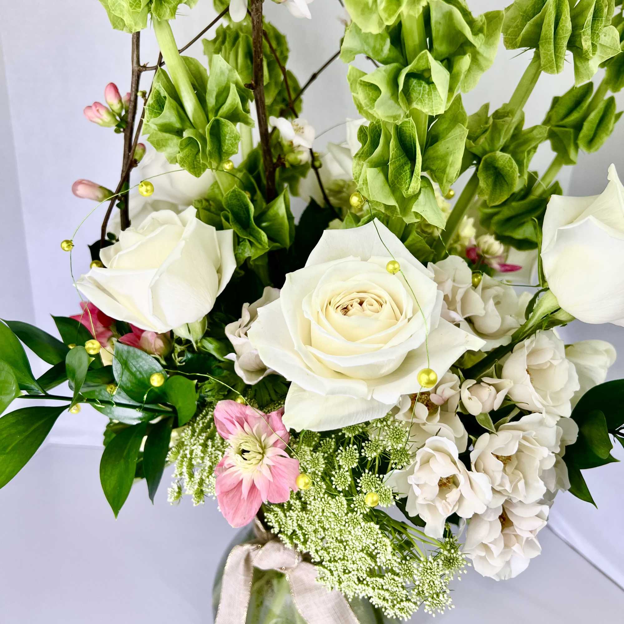 Tons of texture in this vase mix with a soft blend of