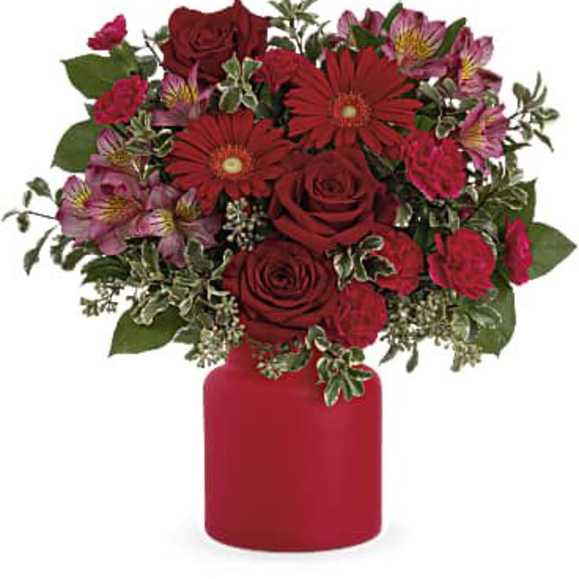 Pure enchantment! This radiant red rose bouquet brings bold style to any