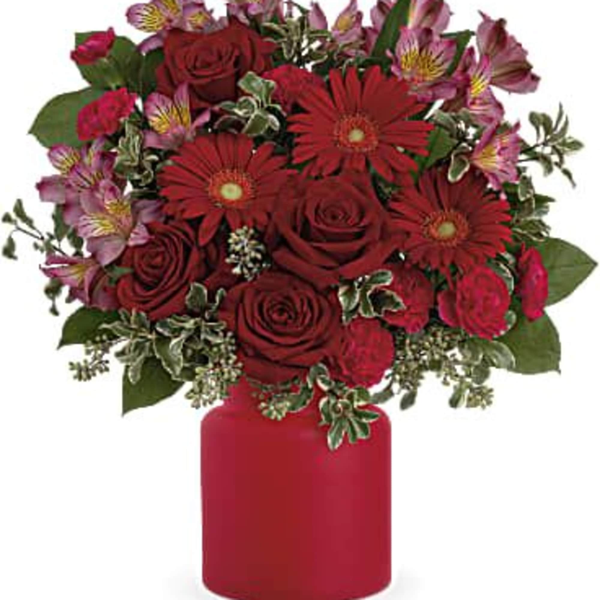 Pure enchantment! This radiant red rose bouquet brings bold style to any