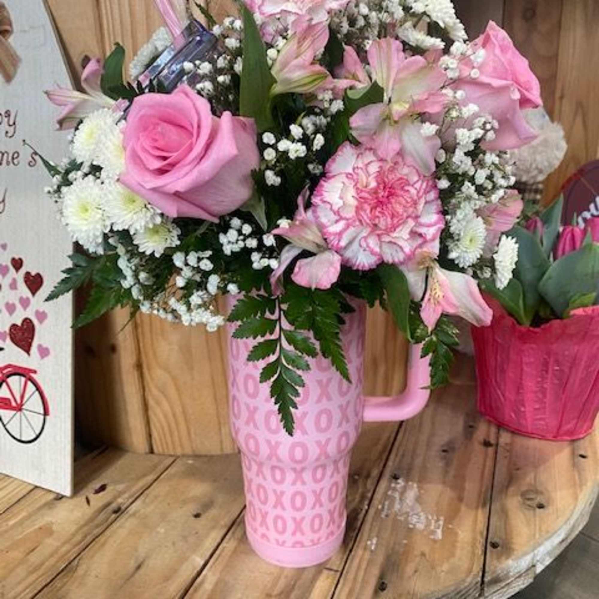 Surprise her with a 40oz Valentine's Tumbler with color coordinating flowers! 4