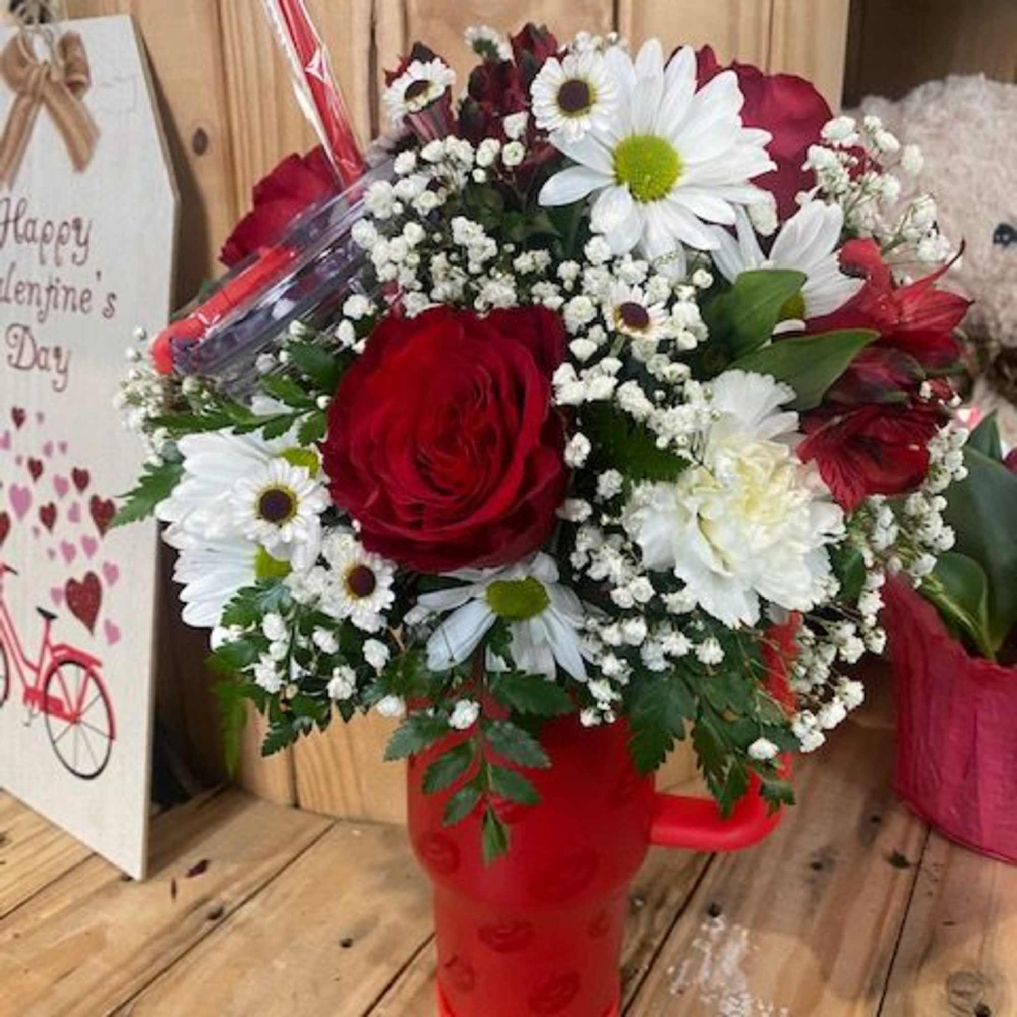 Surprise her with a 40oz Valentine's Tumbler with color coordinating flowers! 4