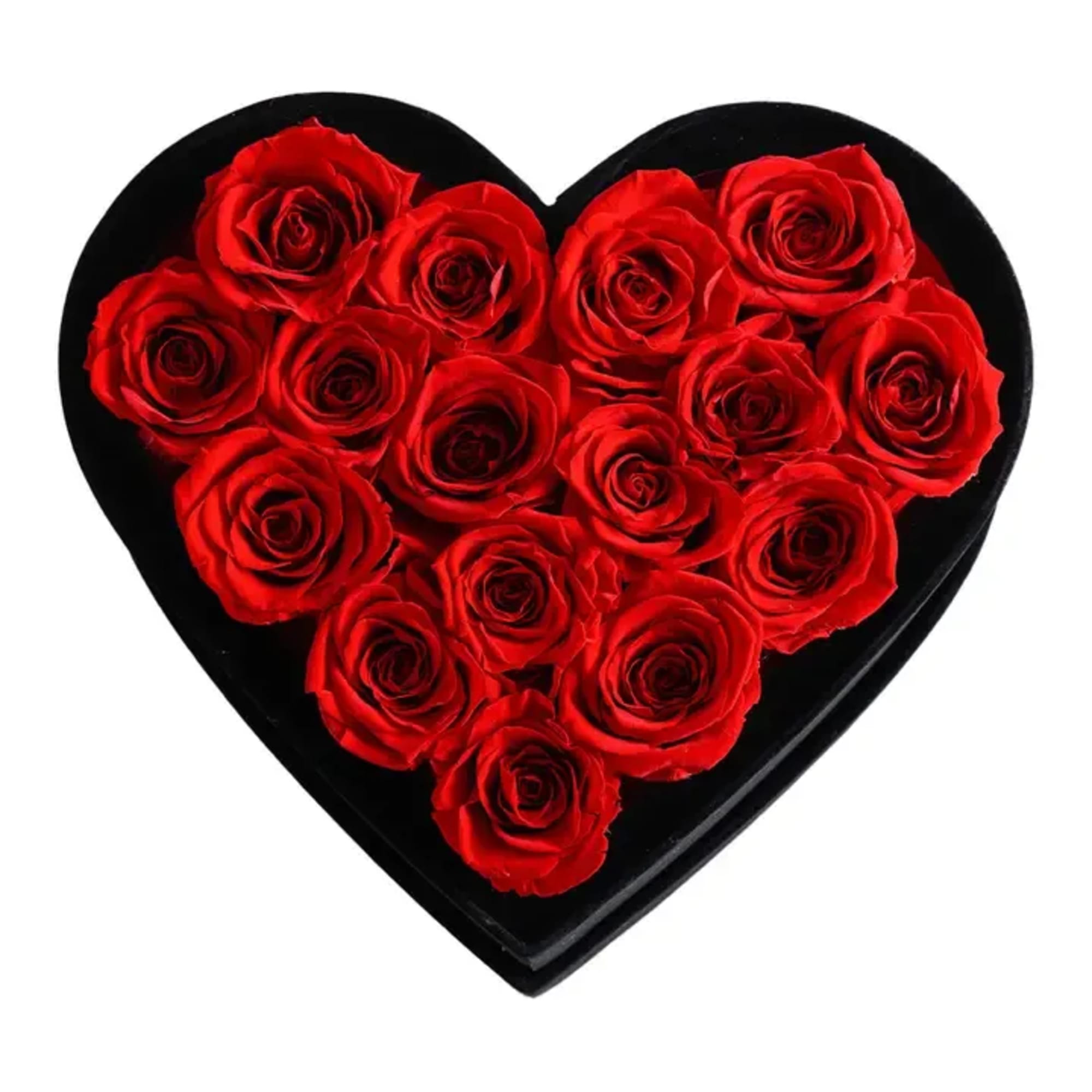 This everlasting heart includes 16 red forever roses in a heart-shaped Black