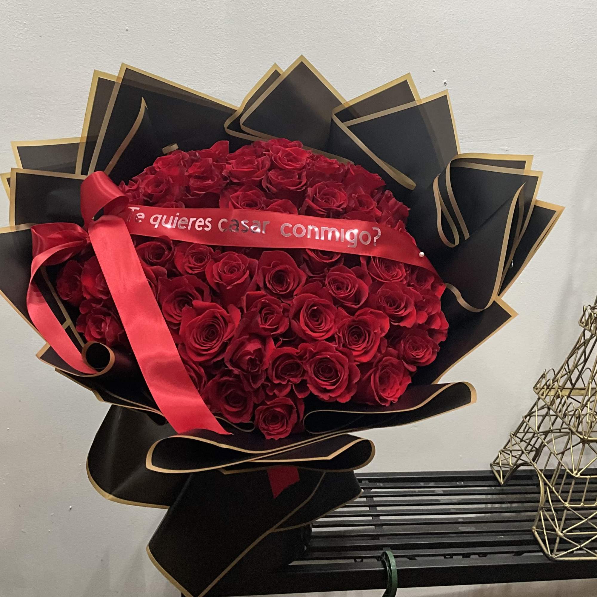 Available in different sizes Standard 50 stems of roses ,Deluxe 100 stems