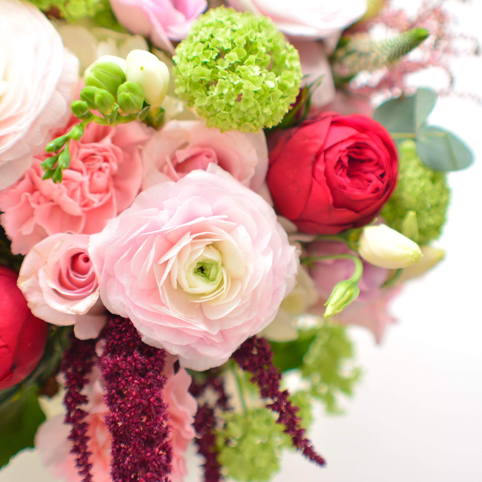 Whimsical and elegant, Jos&eacute;phine features a lovely mix of pink, green, and