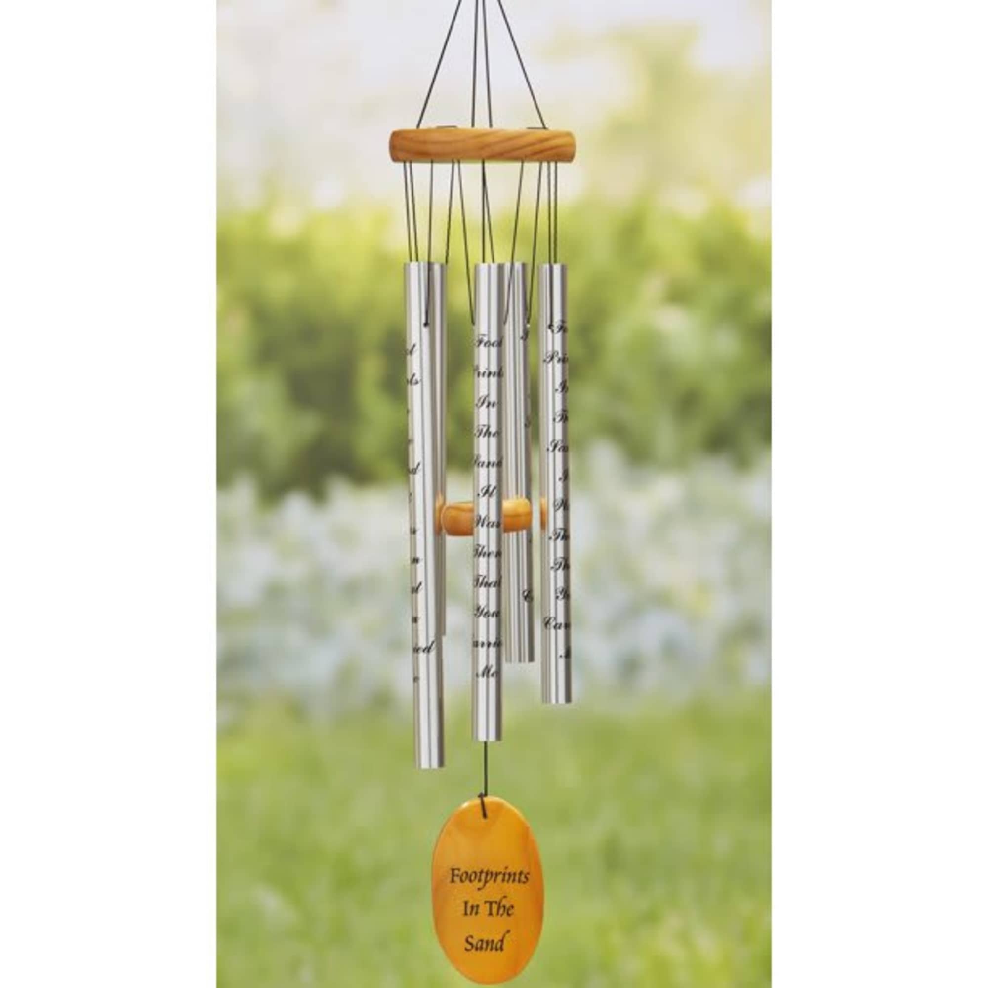 This 33&rdquo; wind chime features a touching sentiment that soothes a grieving