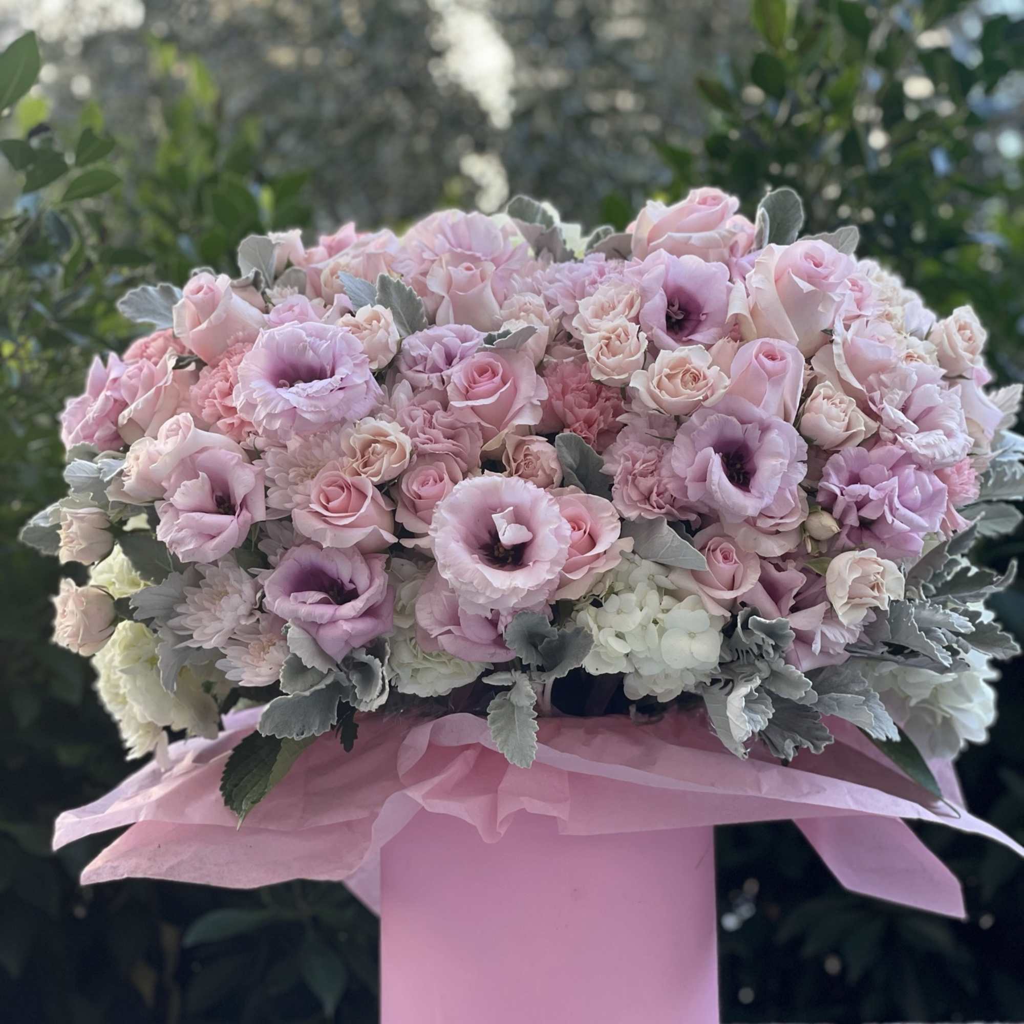 Pink box with amazing pink flowers!