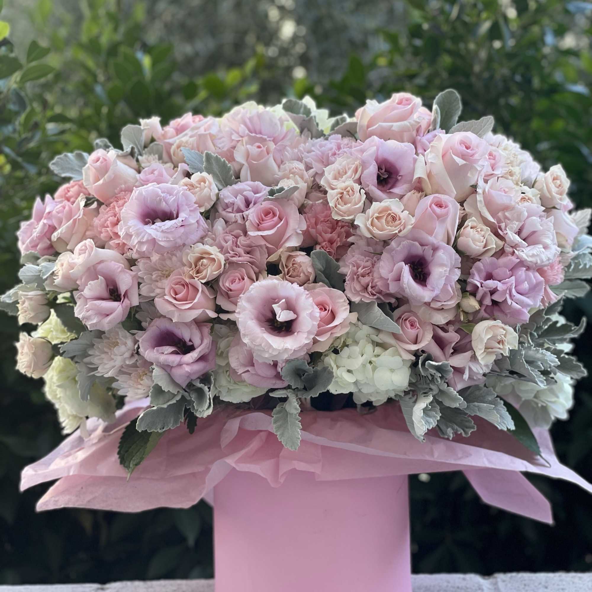 Pink box with amazing pink flowers!