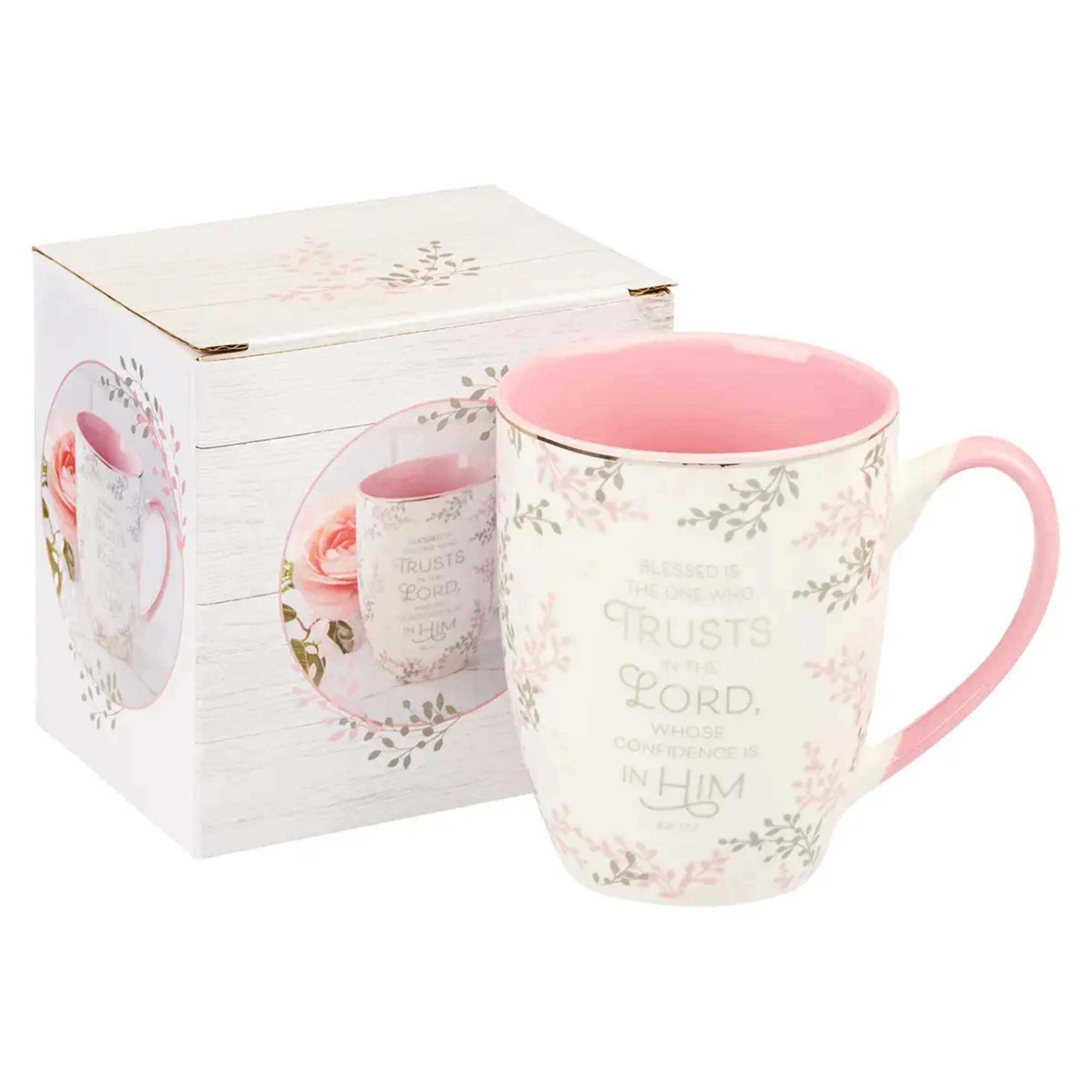 The One Who Trusts in the LORD Pink Ceramic Mug is a